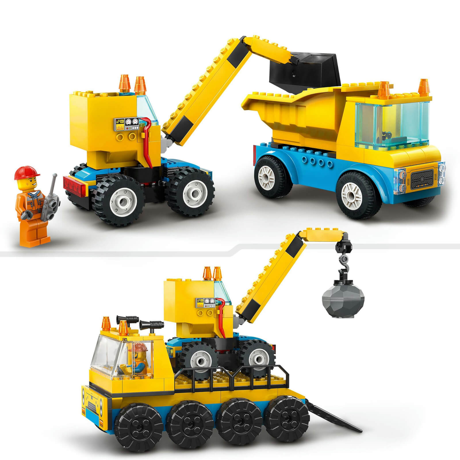 LEGO City: Construction Trucks & Wrecking Ball Crane Toys (60391)