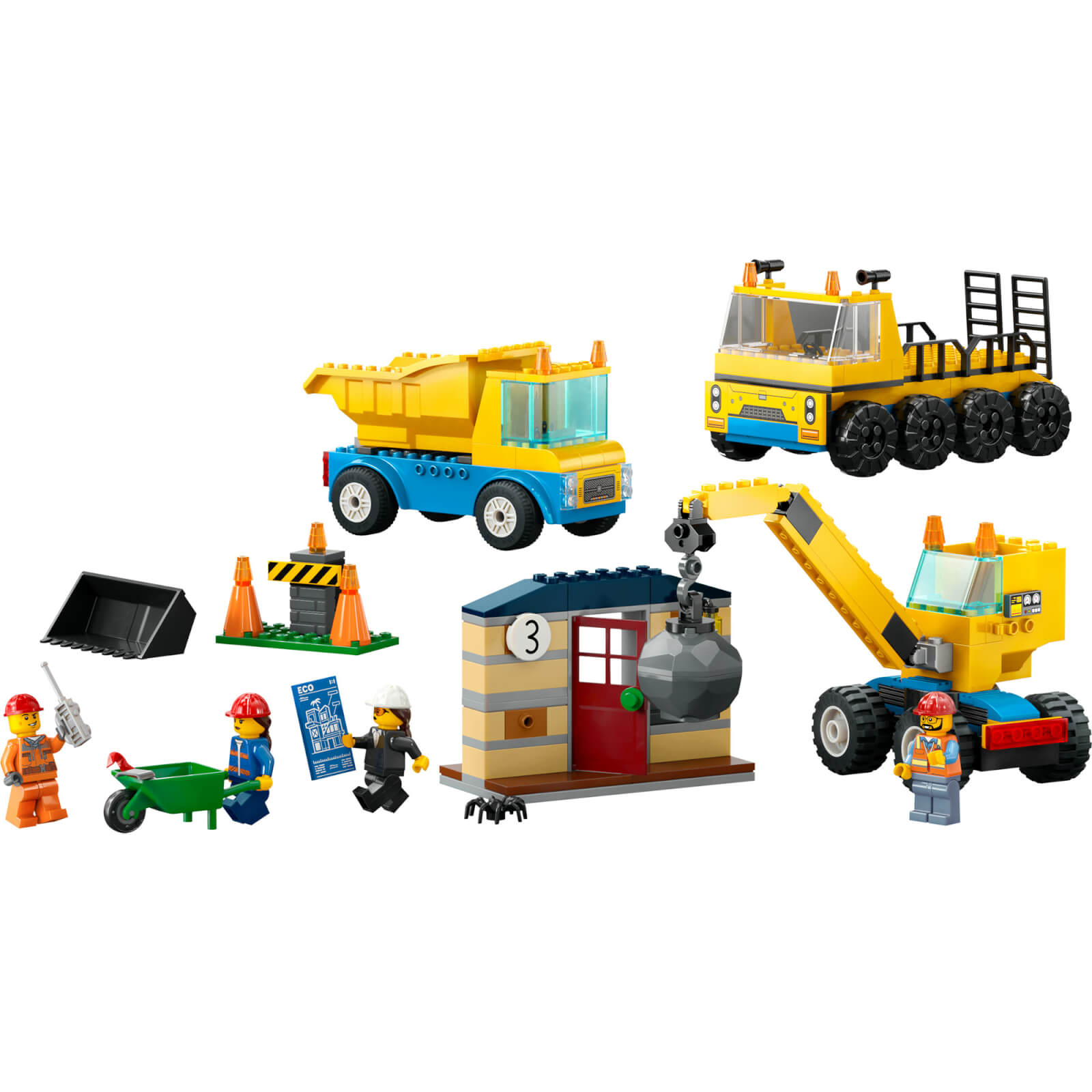 LEGO City: Construction Trucks & Wrecking Ball Crane Toys (60391)