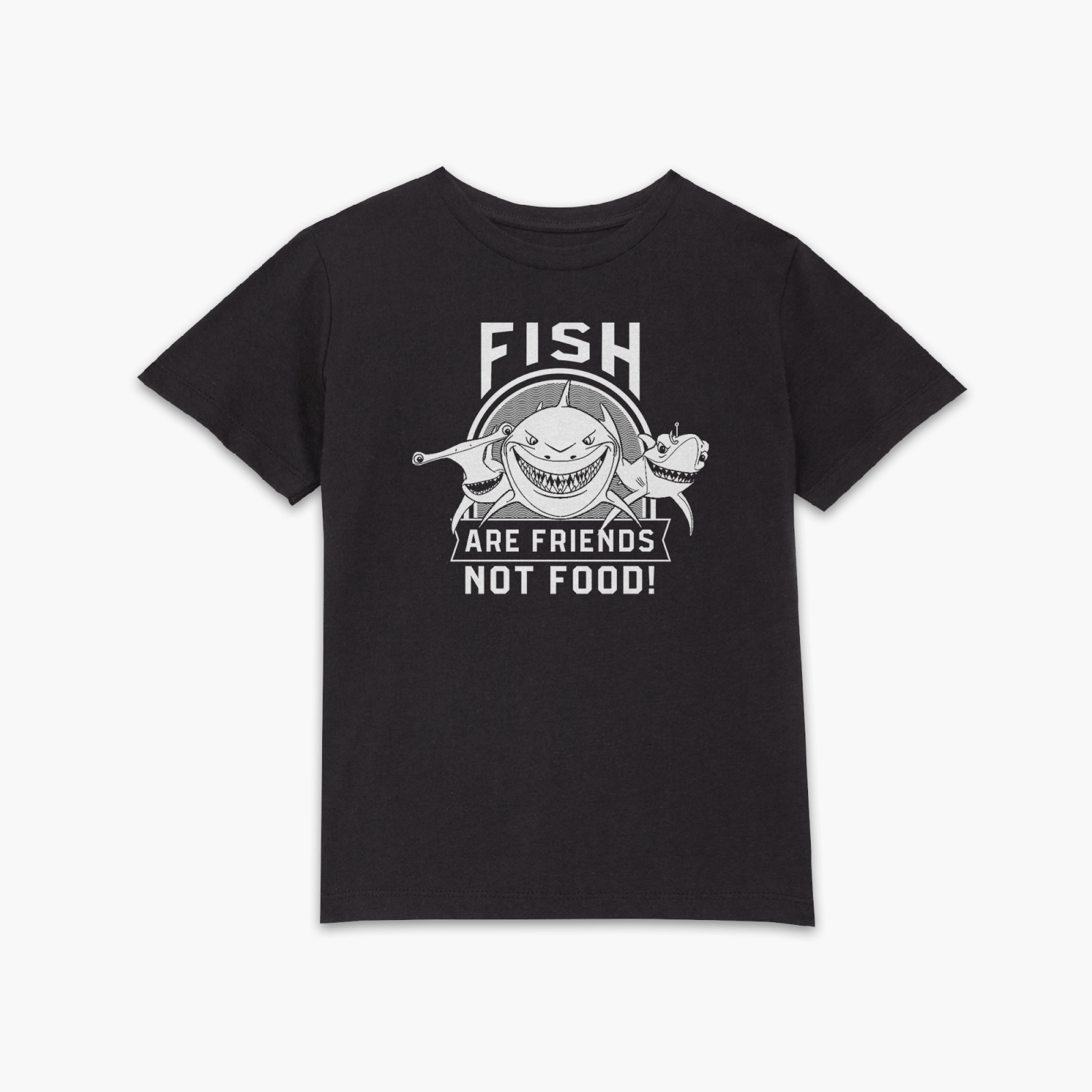 

Finding Nemo Fish Are Friends Not Food Kids' T-Shirt - Black - 7-8 Anni - Nero