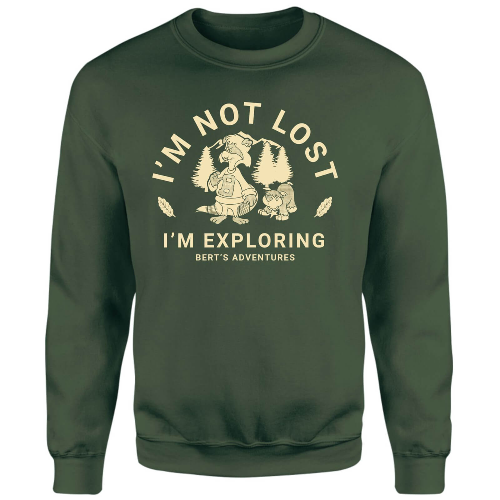 The Raccoons Not Lost Just Exploring Sweatshirt - Green - XS - Grün