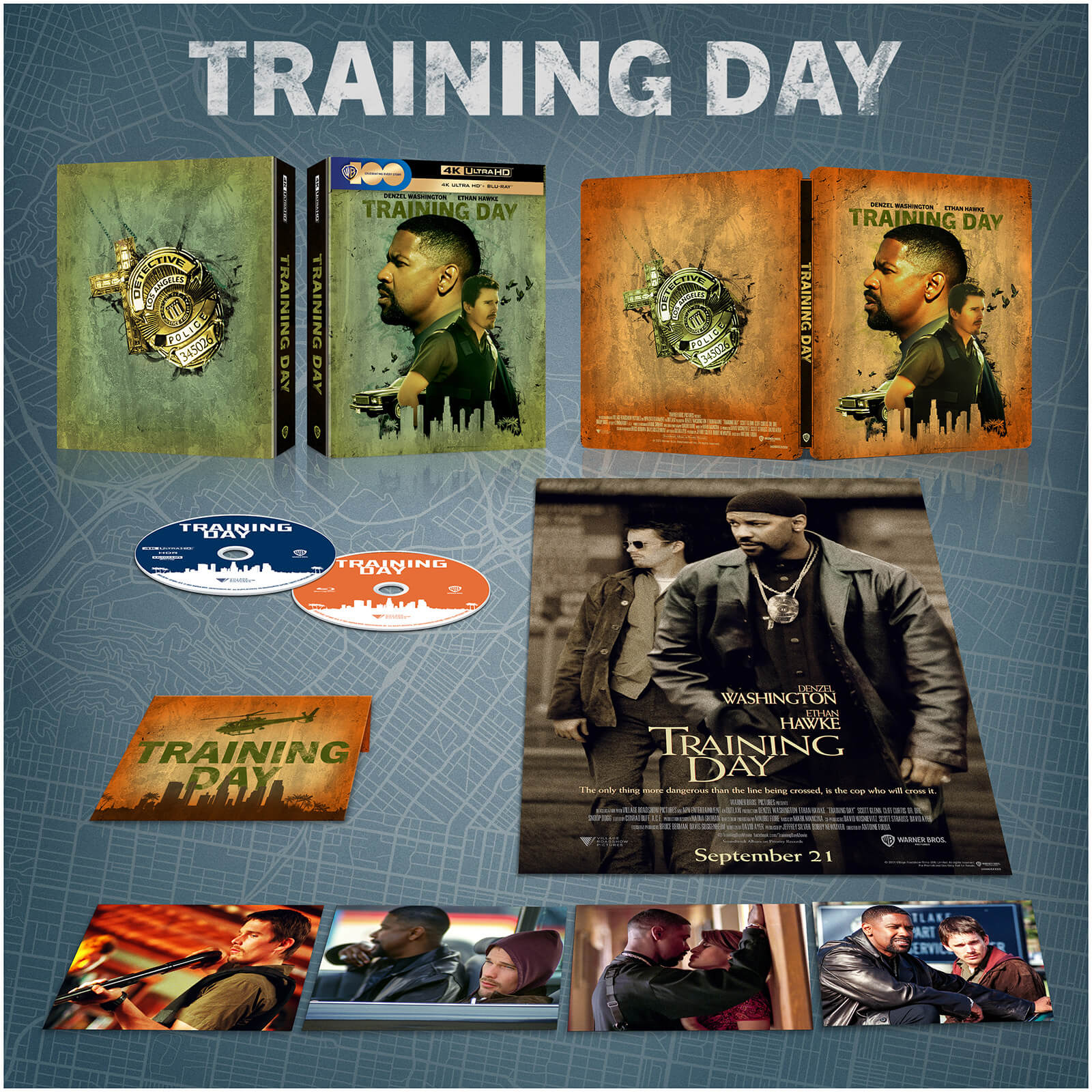 Training Day Zavvi Exclusive Limited Edition Premium 4K Ultra HD Steelbook (including Blu-ray)