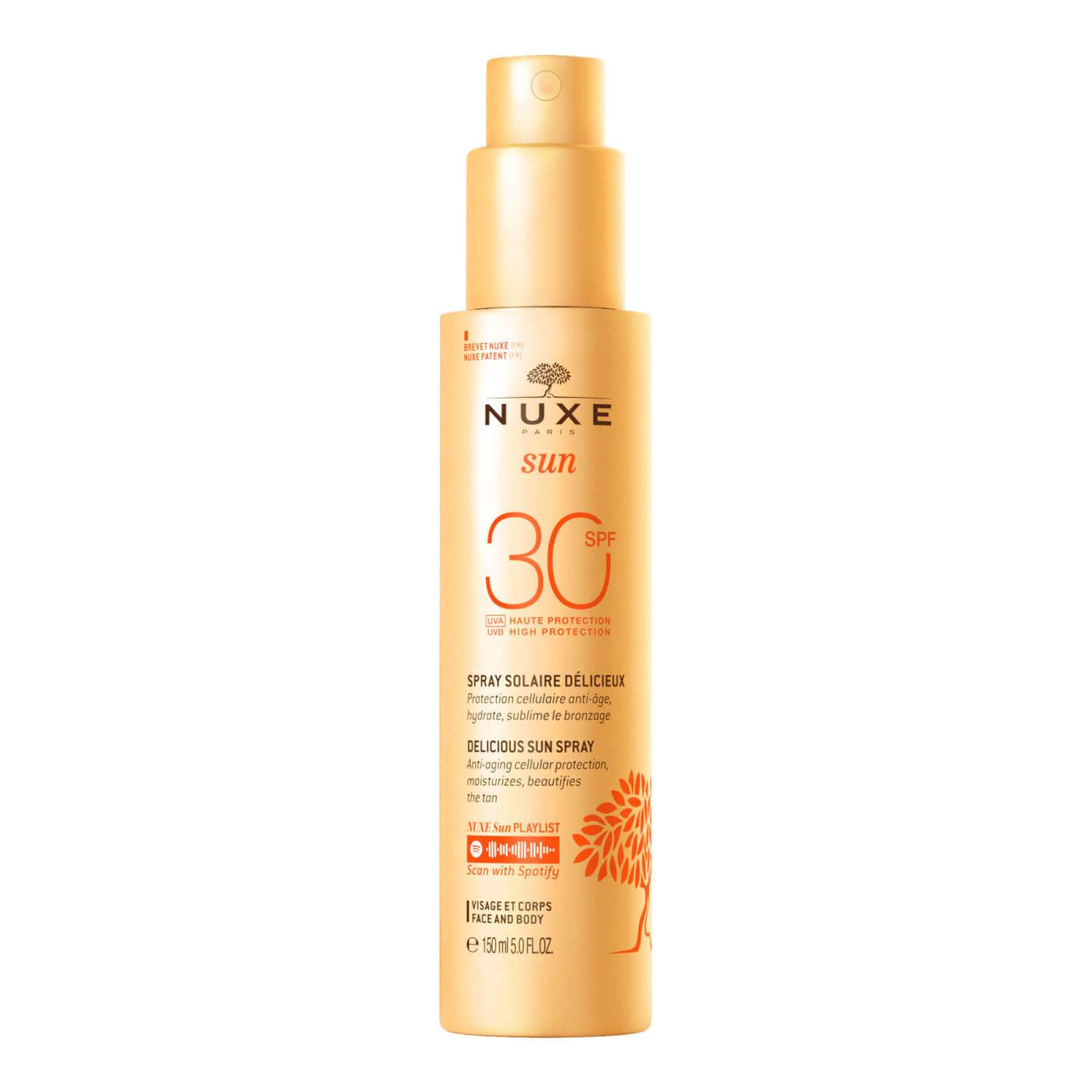 Nuxe Delicious Sun Spray High Protection Spf30 Face And Body,  Sun 150ml In Yellow