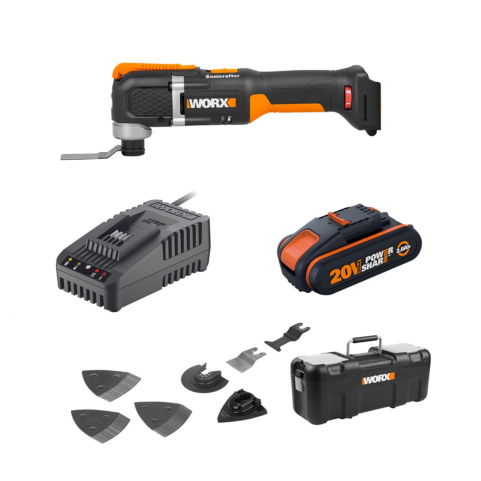 Worx WX696 20v 2.0Ah Sonicrafter Cordless Oscillating Multi Tool