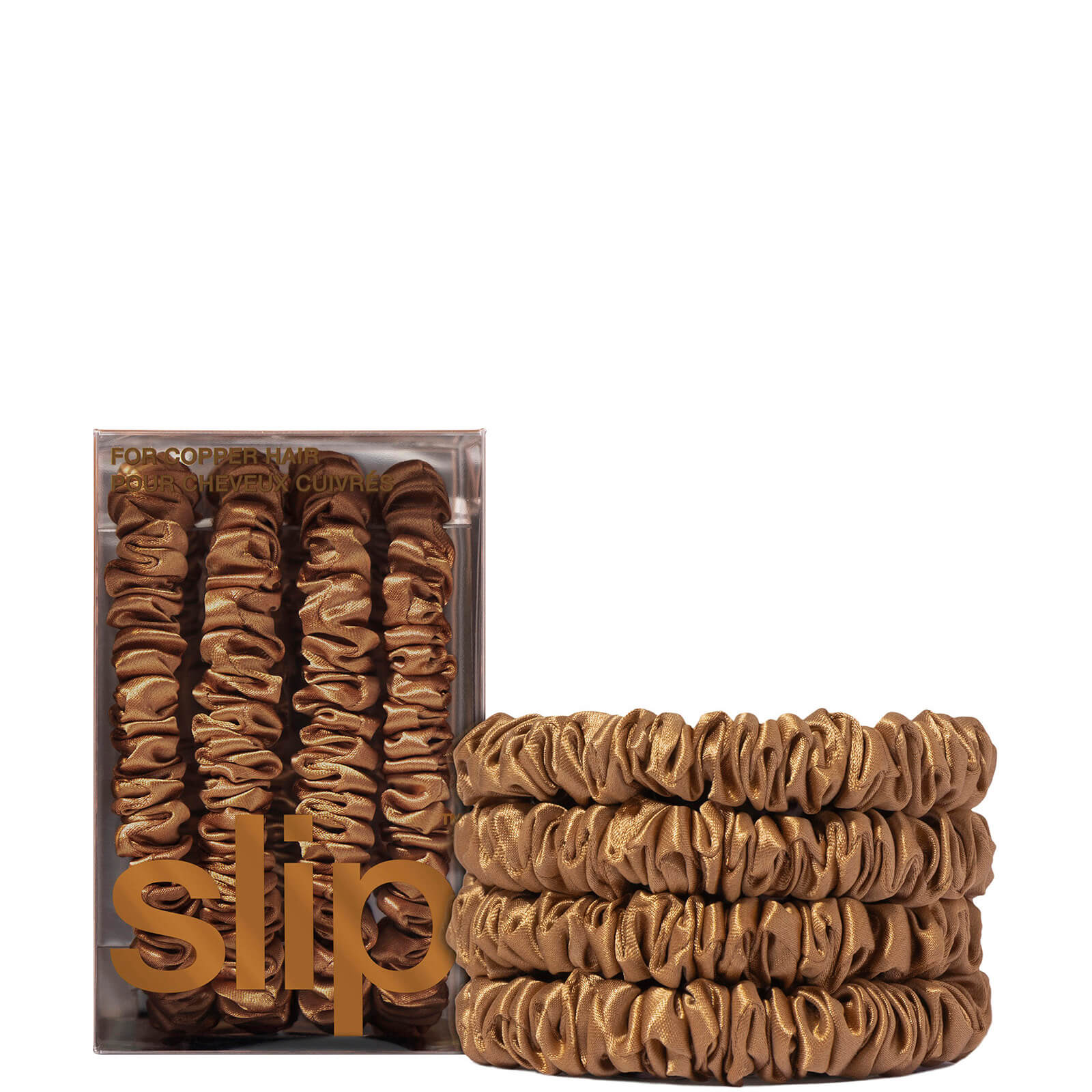 Image of Slip Pure Silk Skinny Scrunchies (Various Colours) - Copper