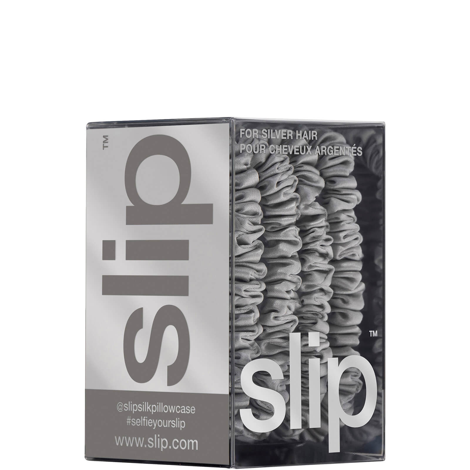 Thumbnail - Slip Pure Silk Skinny Scrunchies - Silver
