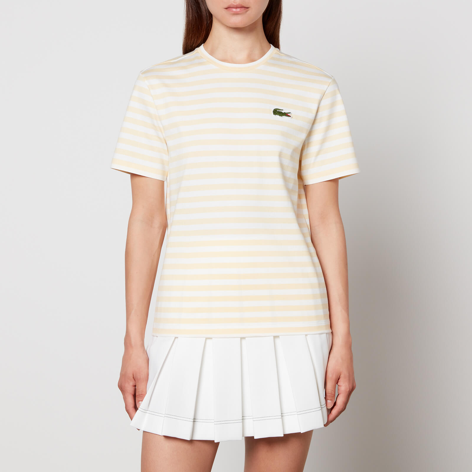 Lacoste Logo-Applique Striped Cotton-Jersey T-Shirt