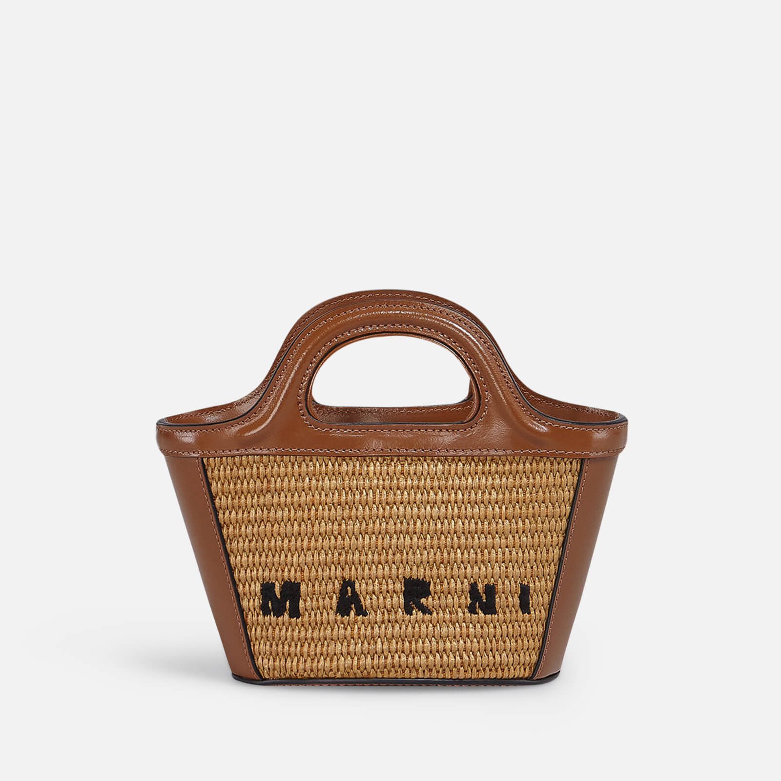 Marni Tropicalia Micro Raffia and Leather Tote Bag