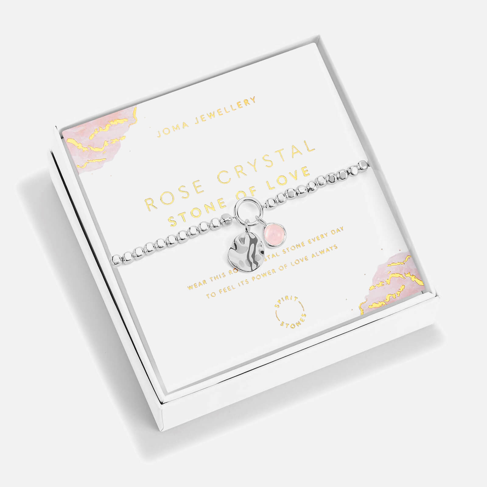 Image of Joma Jewellery Spirit Stones Rose Crystal Silver-Tone Bracelet