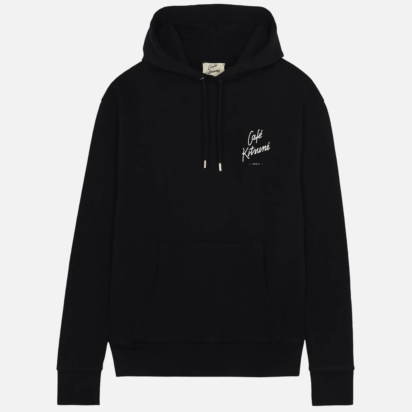 café kitsuné logo-print cotton-jersey hoodie - s