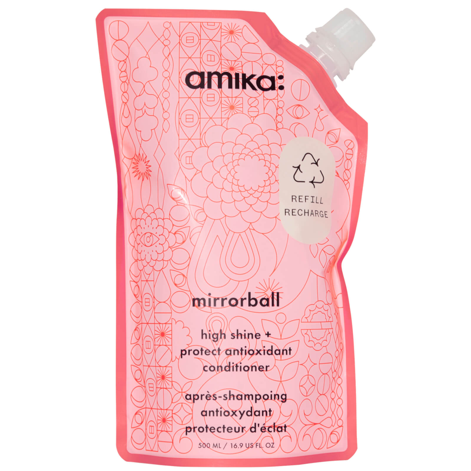 Photos - Hair Product Amika Mirrorball High Shine + Protect Antioxident Conditioner - 500ml - Re 