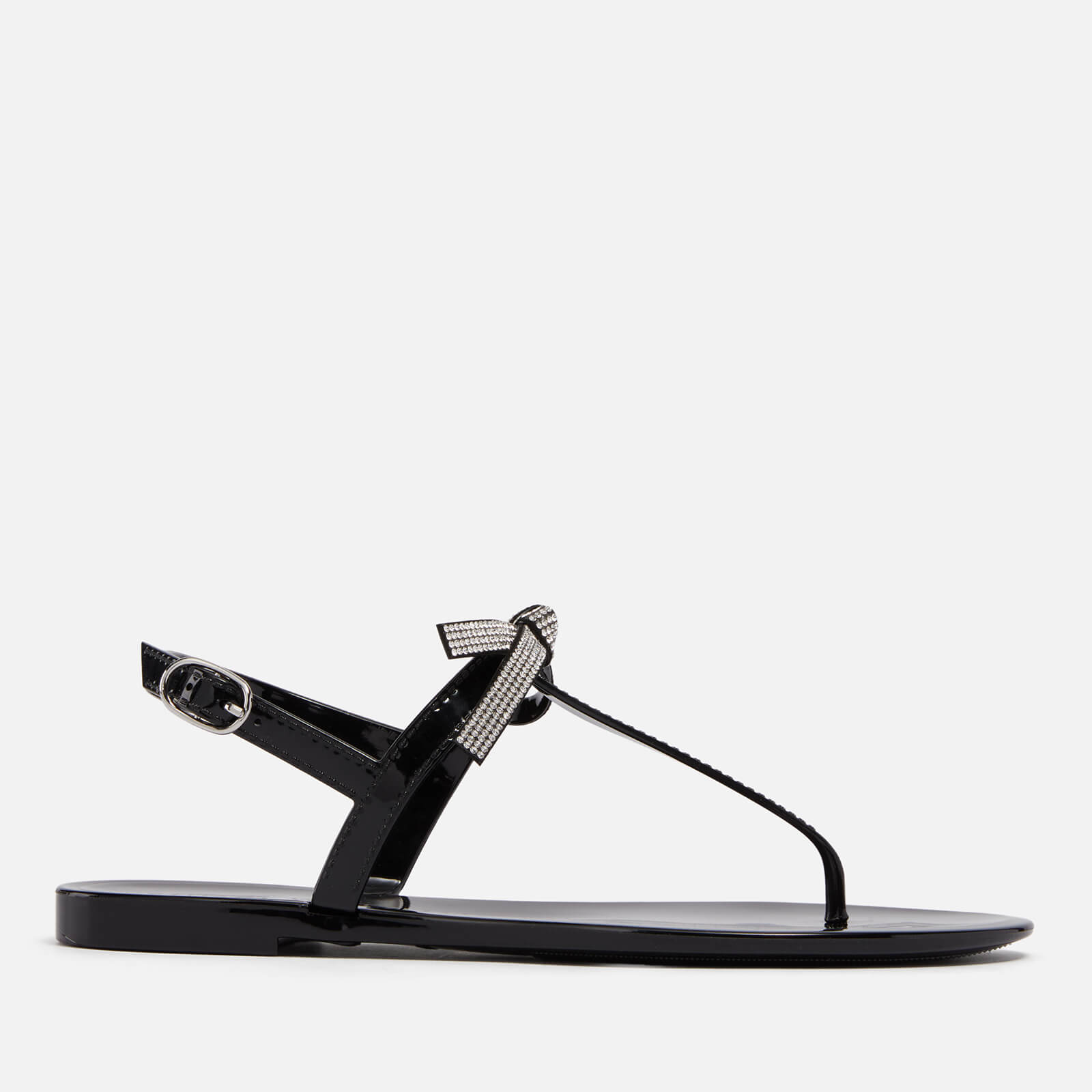 Stuart Weitzman Women's Embellished Bow Jelly Rubber Sandals - 3