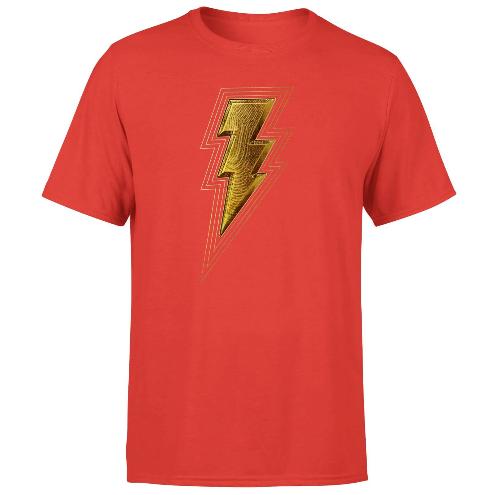 Shazam! Fury of the Gods Gold Bolt Unisex T-Shirt - Red - L - Rosso