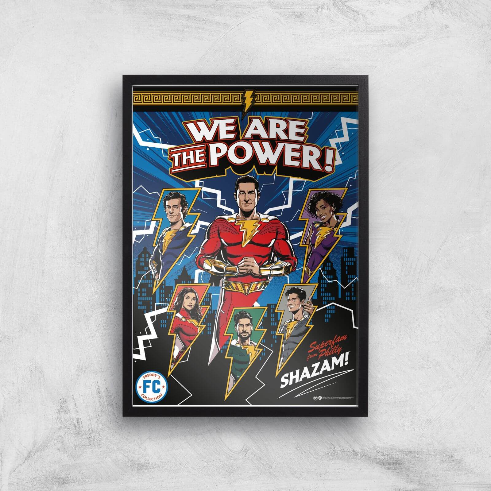 Shazam! Fury of the Gods We Are The Power! Giclee Art Print - A2 - Black Frame