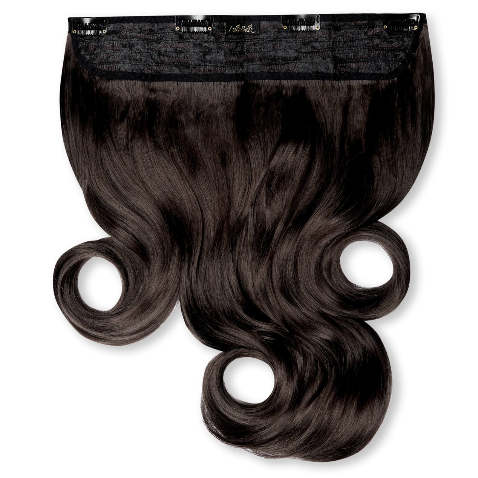 Image of LullaBellz Thick 16 1-Piece Curly Clip in Hair Extensions (Various Colours) - Dark Brown