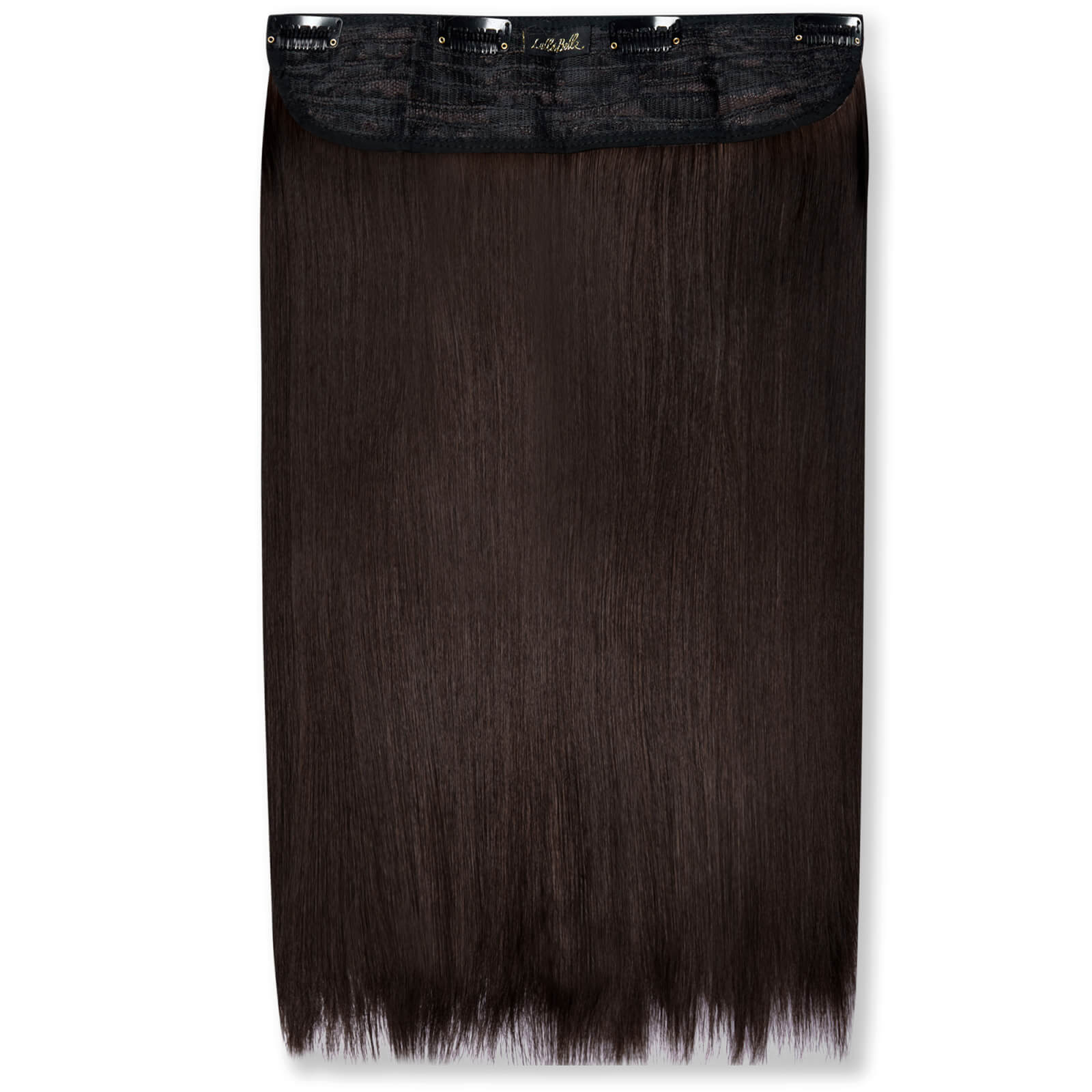 LullaBellz Thick 18 1-Piece Straight Clip in Hair Extensions (Various Colours) - Dark Brown