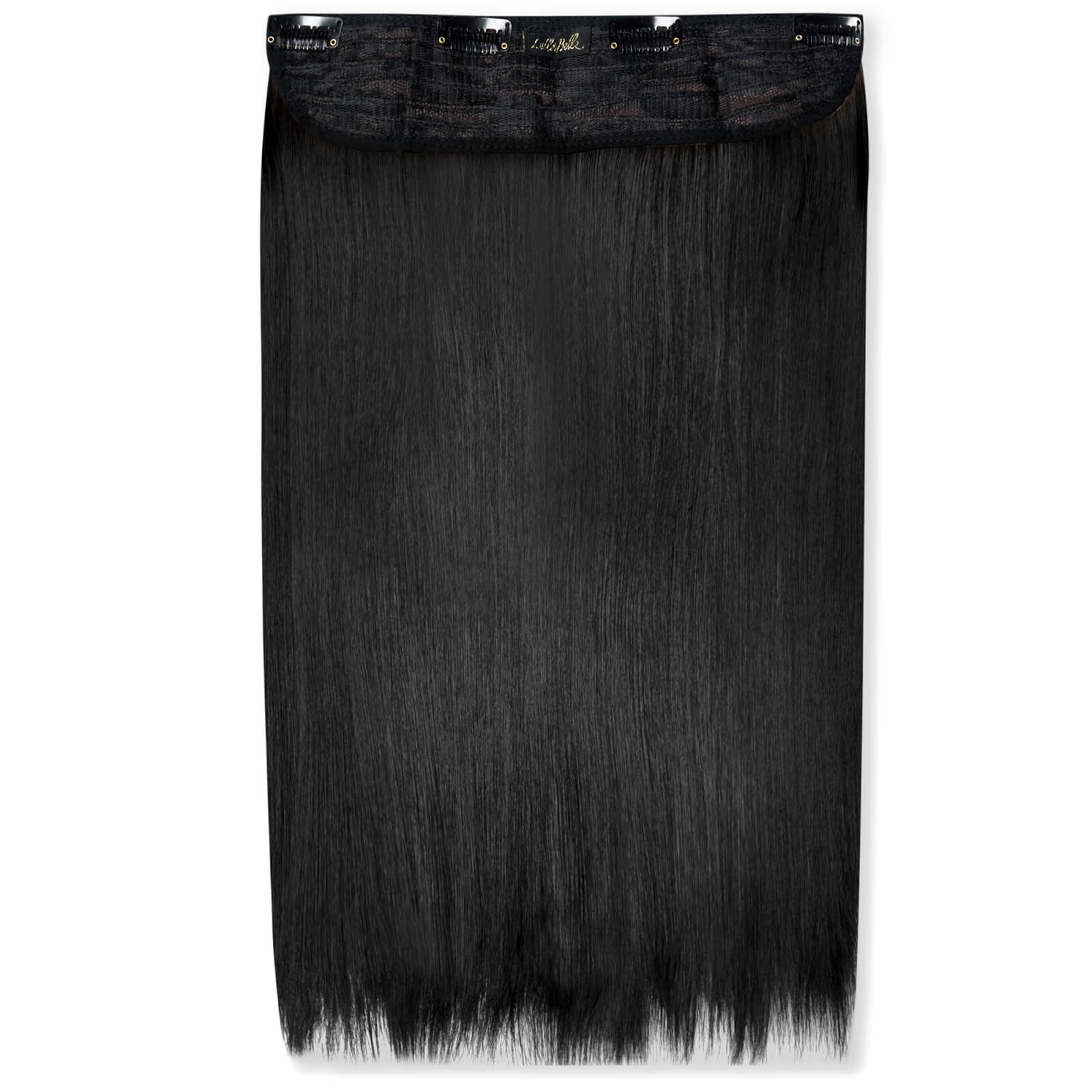Image of LullaBellz Thick 18 1-Piece Straight Clip in Hair Extensions (Various Colours) - Natural Black