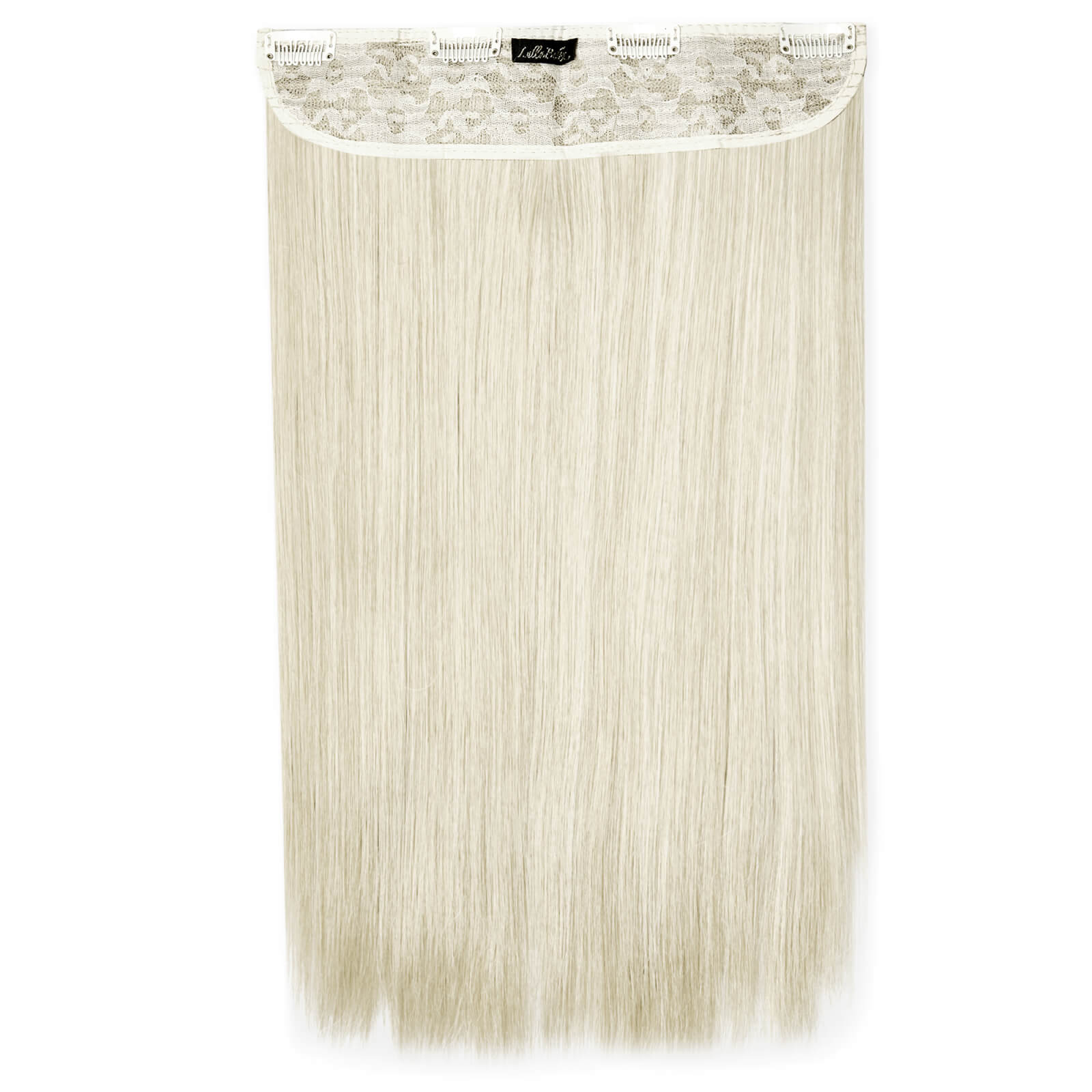 Lullabellz Thick 18 1-piece Straight Clip In Hair Extensions (various Colours) - Bleach Blonde In White