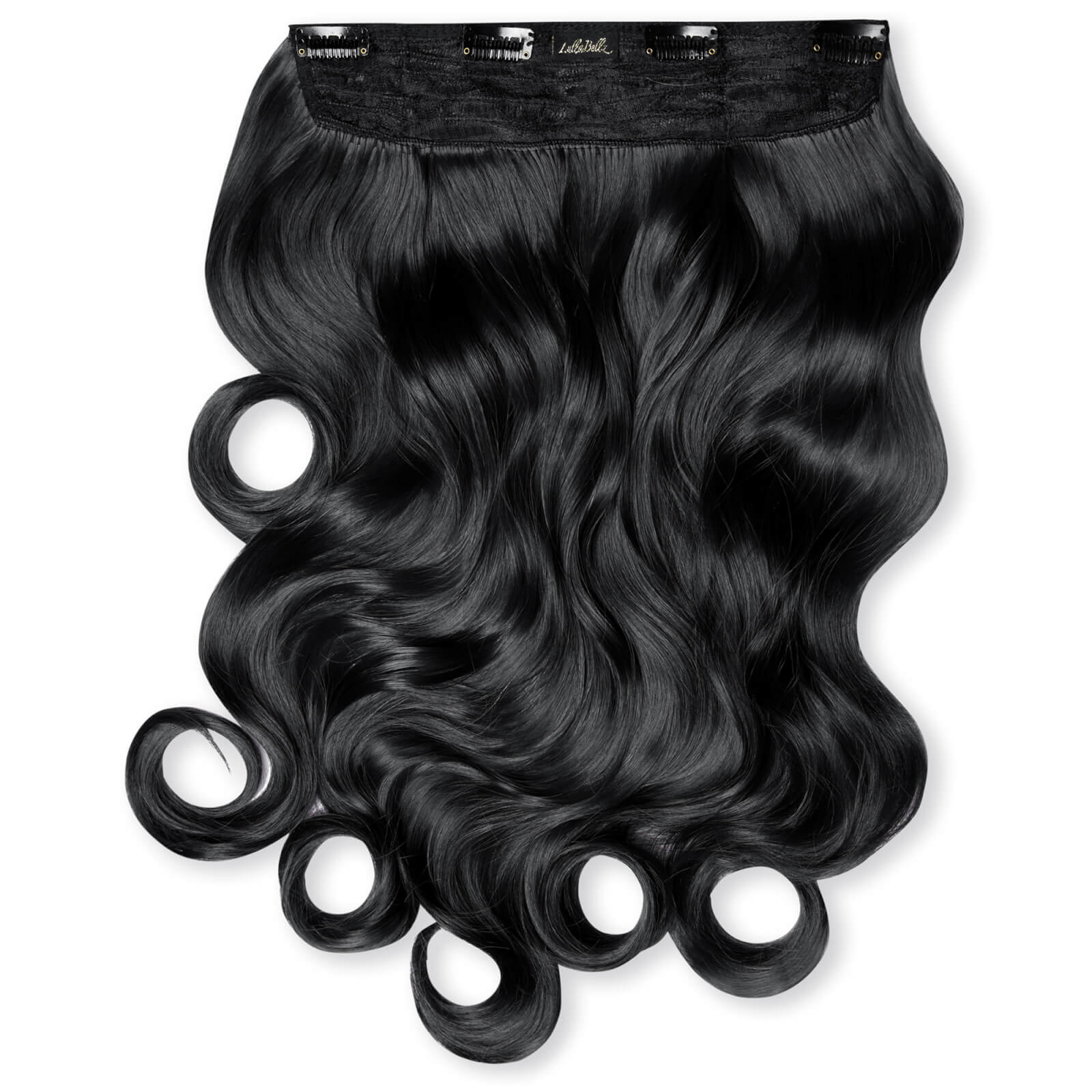 Lullabellz Thick 20 1-piece Curly Clip In Hair Extensions (various Colours) - Jet Black In White