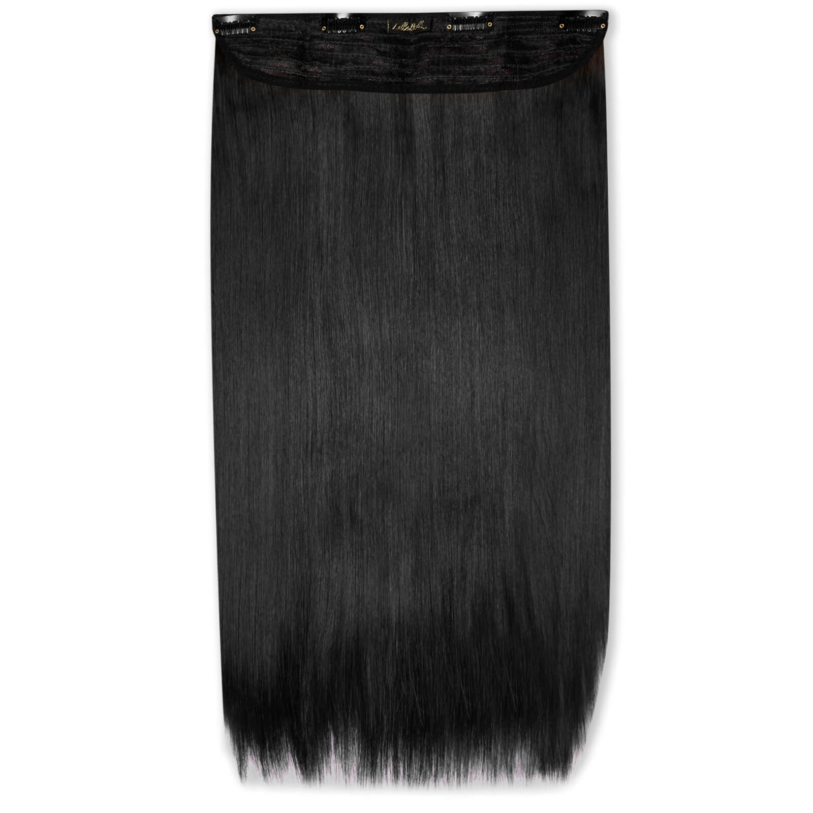 Image of LullaBellz Thick 24 1-Piece Straight Clip in Hair Extensions (Various Colours) - Natural Black