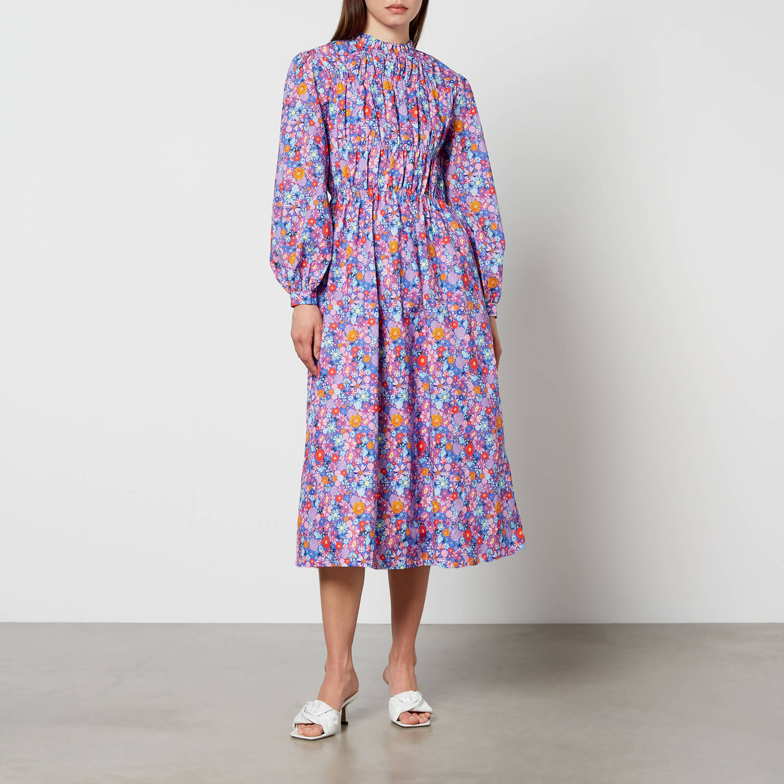 Olivia Rubin Tammy Floral-Print Cotton Midi Dress - Uk 6
