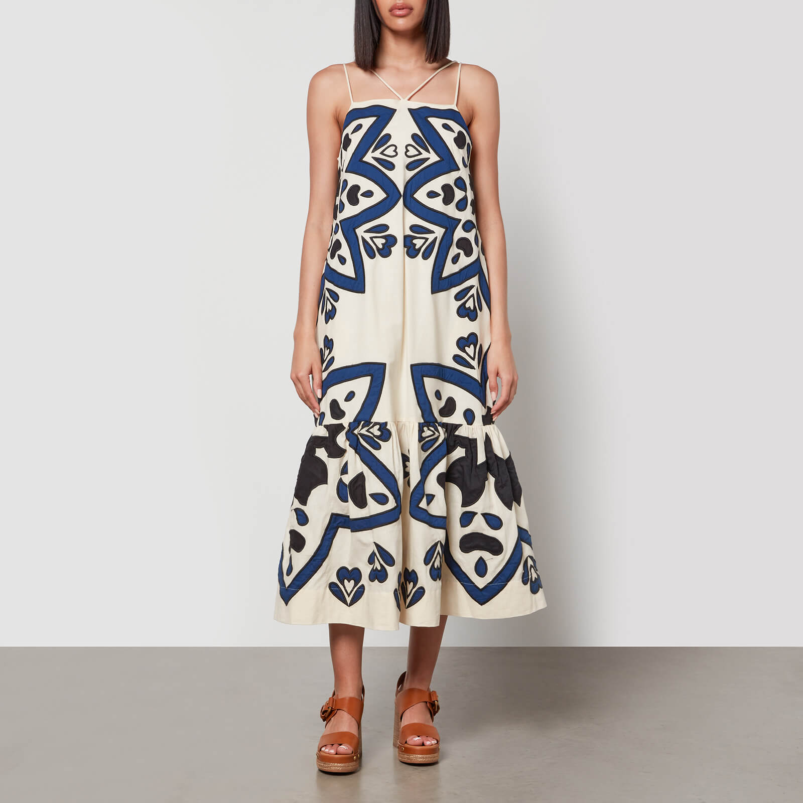 Sea New York Kaia Kaleidoscope Cotton and Linen-Blend Dress - L