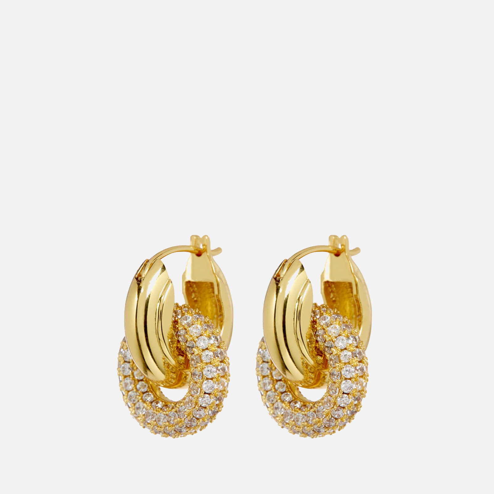 Image of Luv AJ Gold-Plated Cubic Zirconia Hoop Earrings
