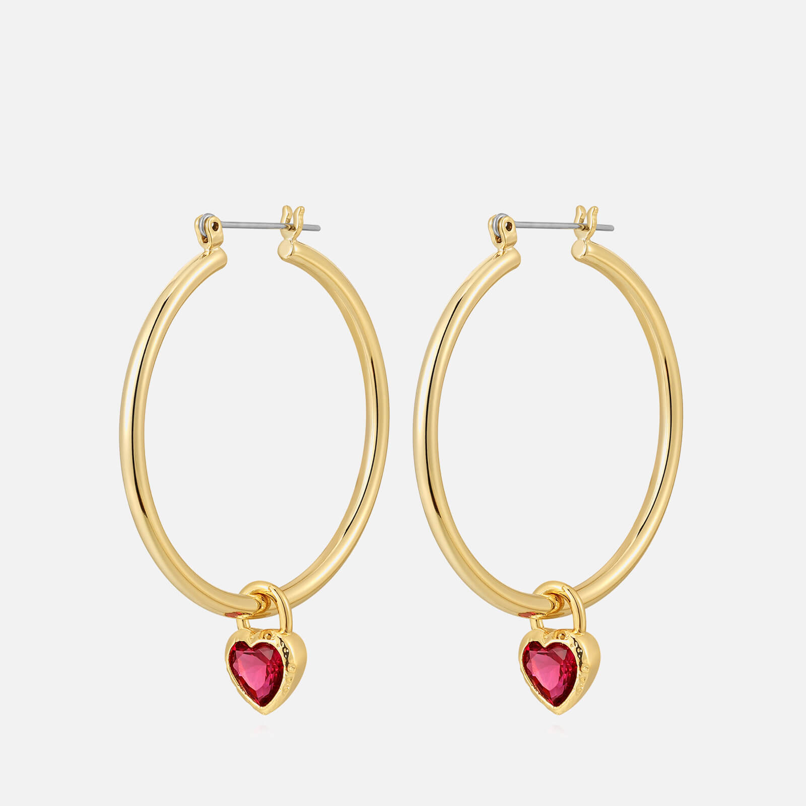 Image of Luv AJ x For Love and Lemons Heart Gold-Plated Hoop Earrings