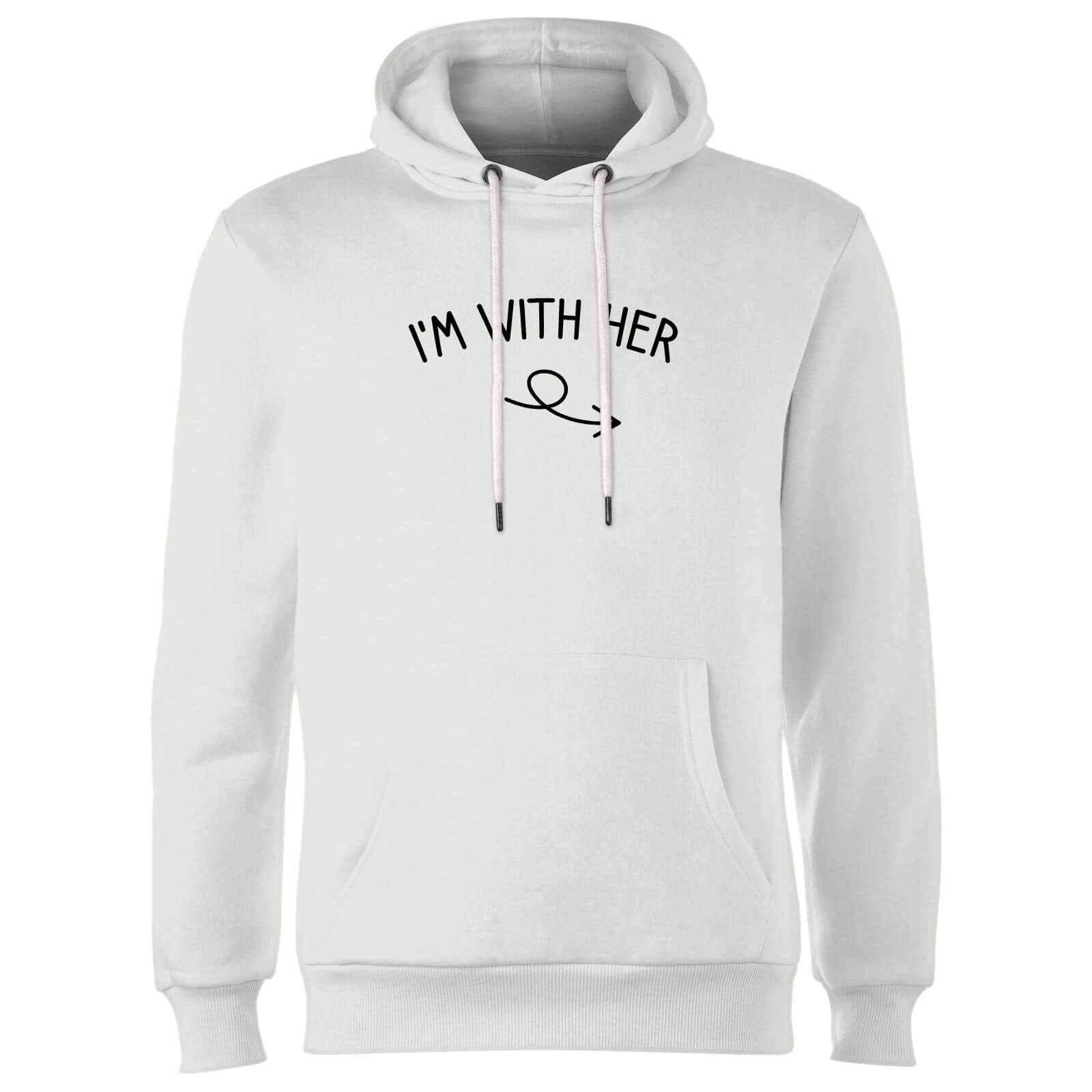 I'm With Her Left Pointer Hoodie - White - XL - White