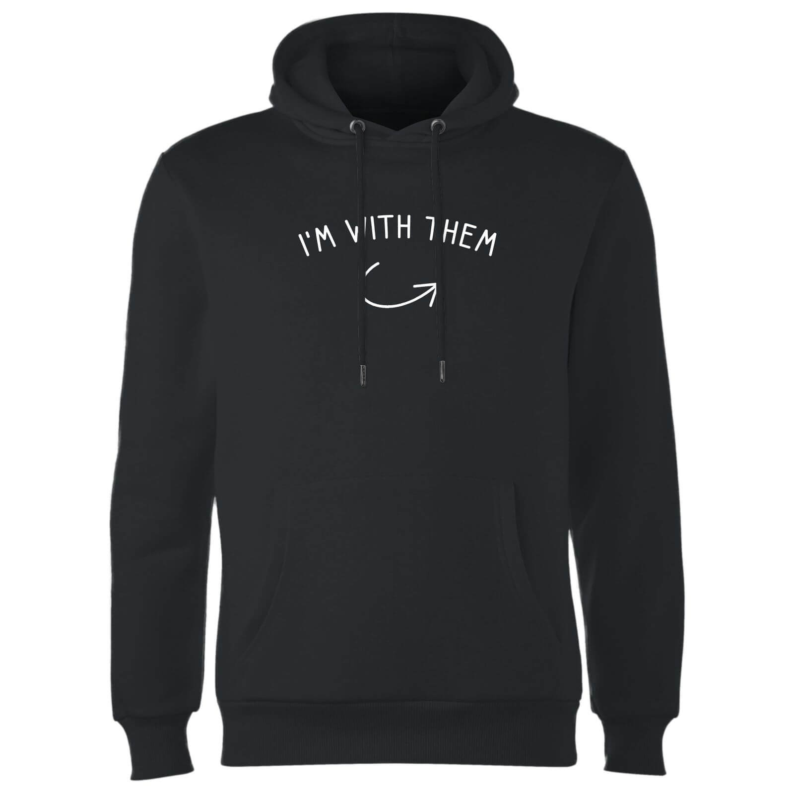 Couples I'm With Them Left Pointer Hoodie - Black - XL - Black