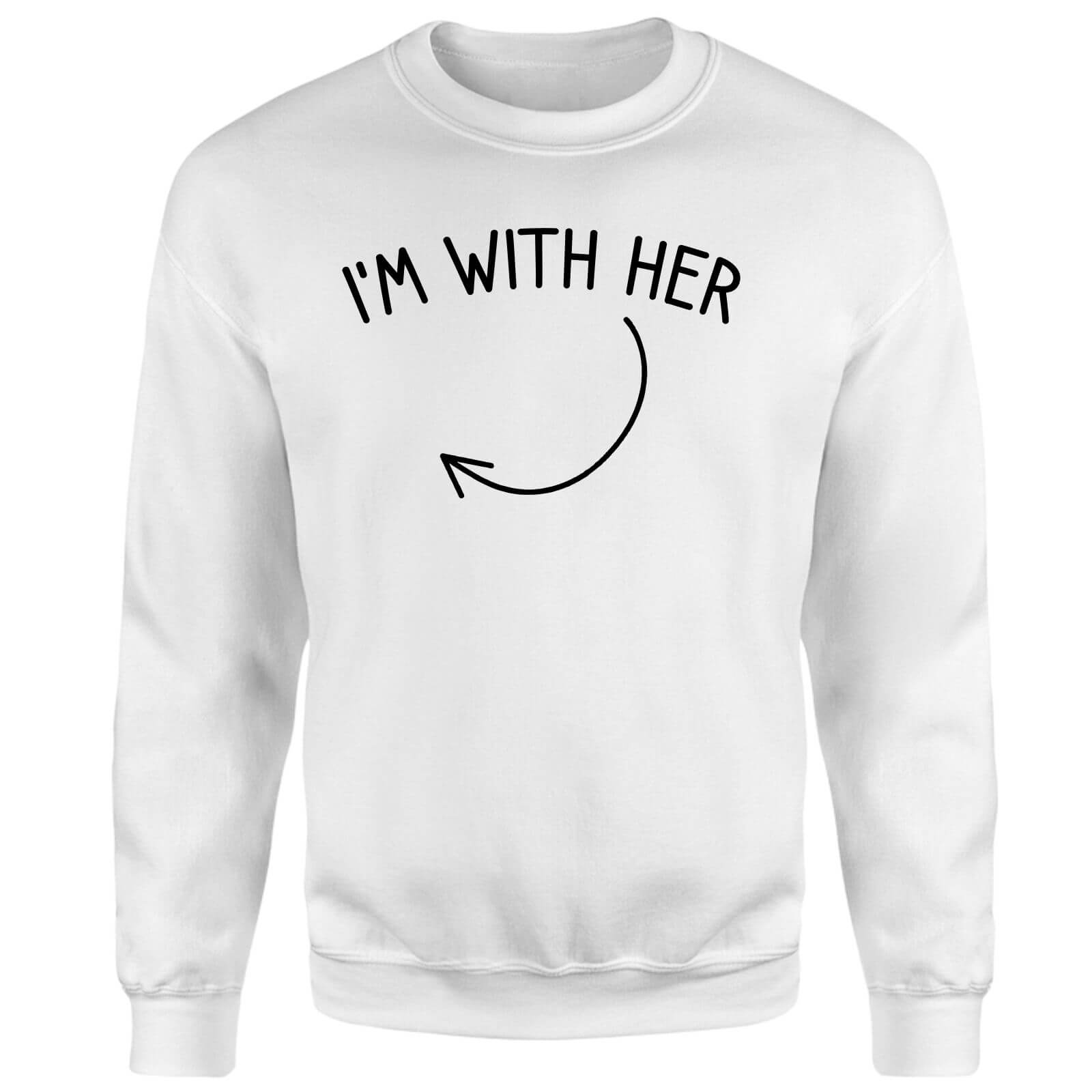 I'm With Her Right Pointer Sweatshirt - White - XS - White
