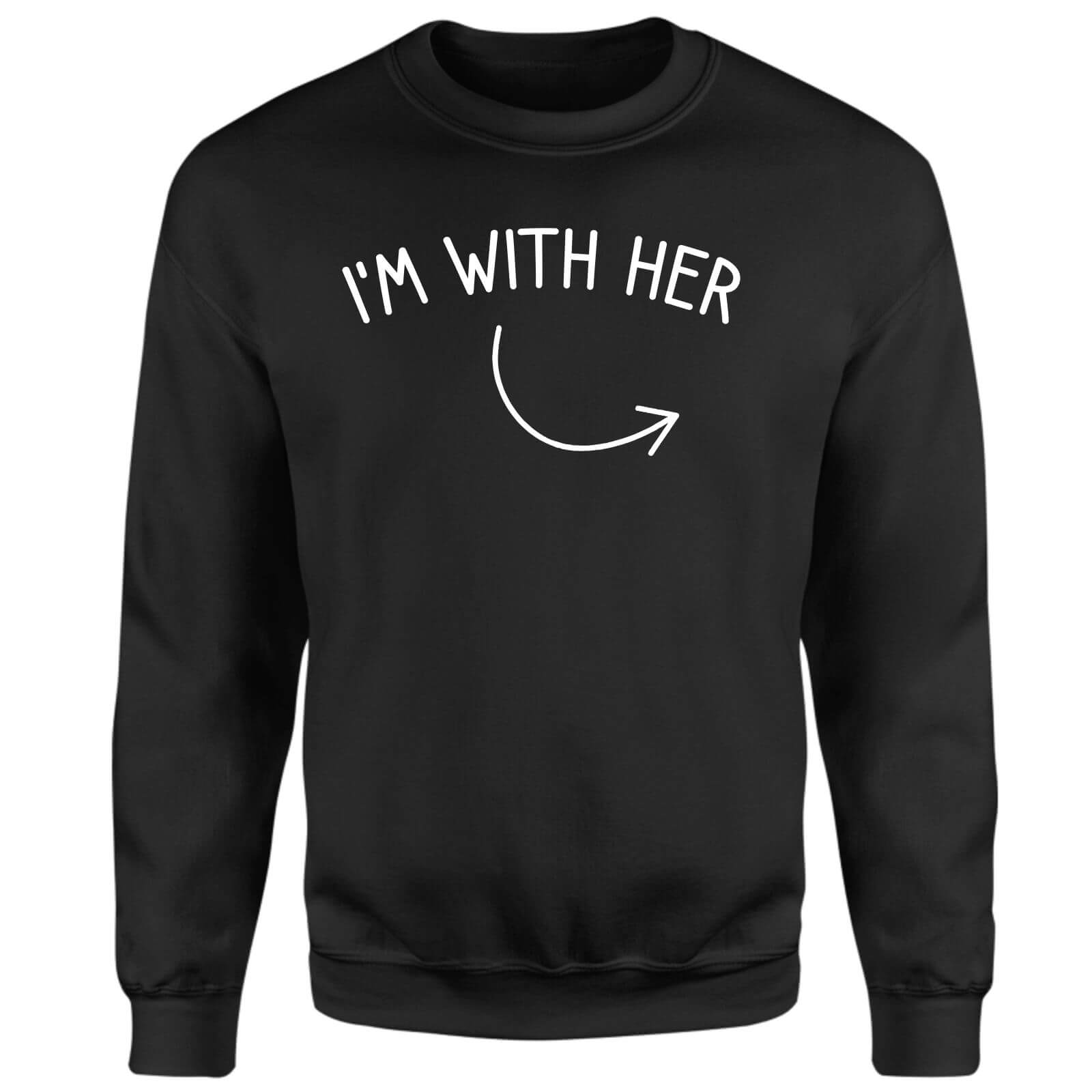 Couples I'm With Her Left Pointer Sweatshirt - Black - M - Black