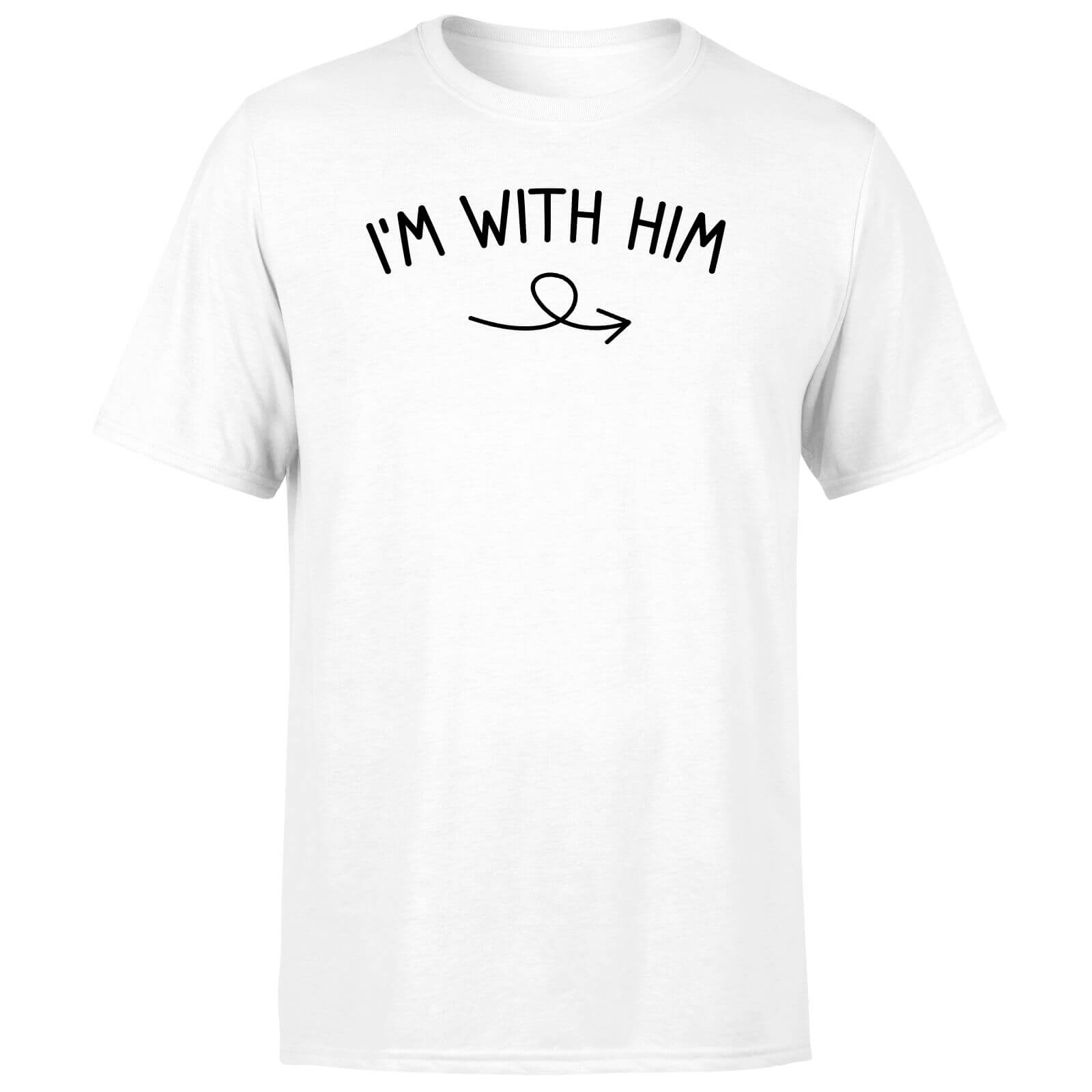 I'm With Him Left Pointer Men's T-Shirt - White - M - White