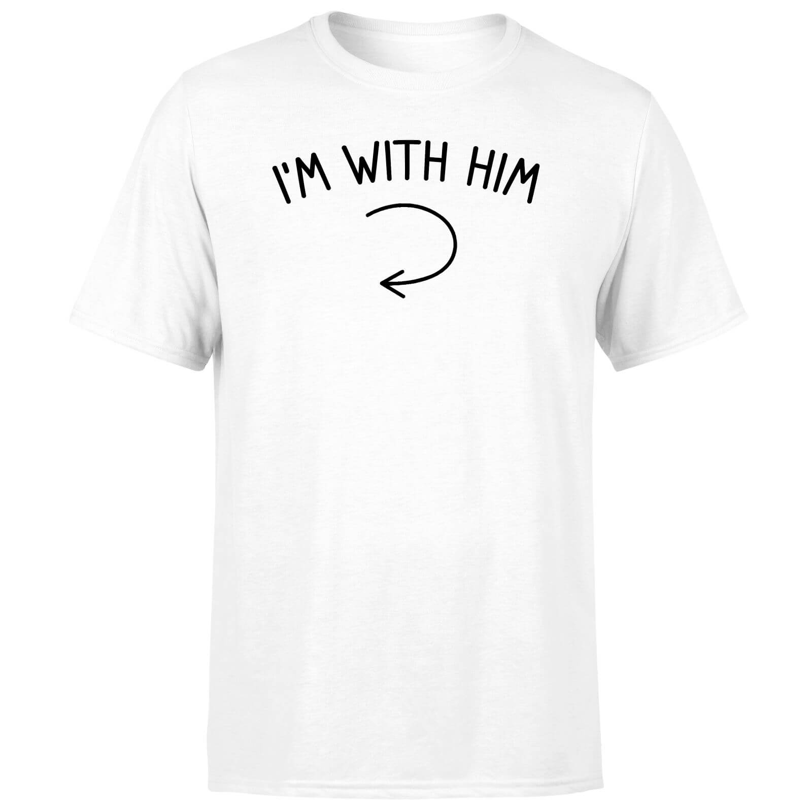I'm With Him Right Pointer Men's T-Shirt - White - M - White