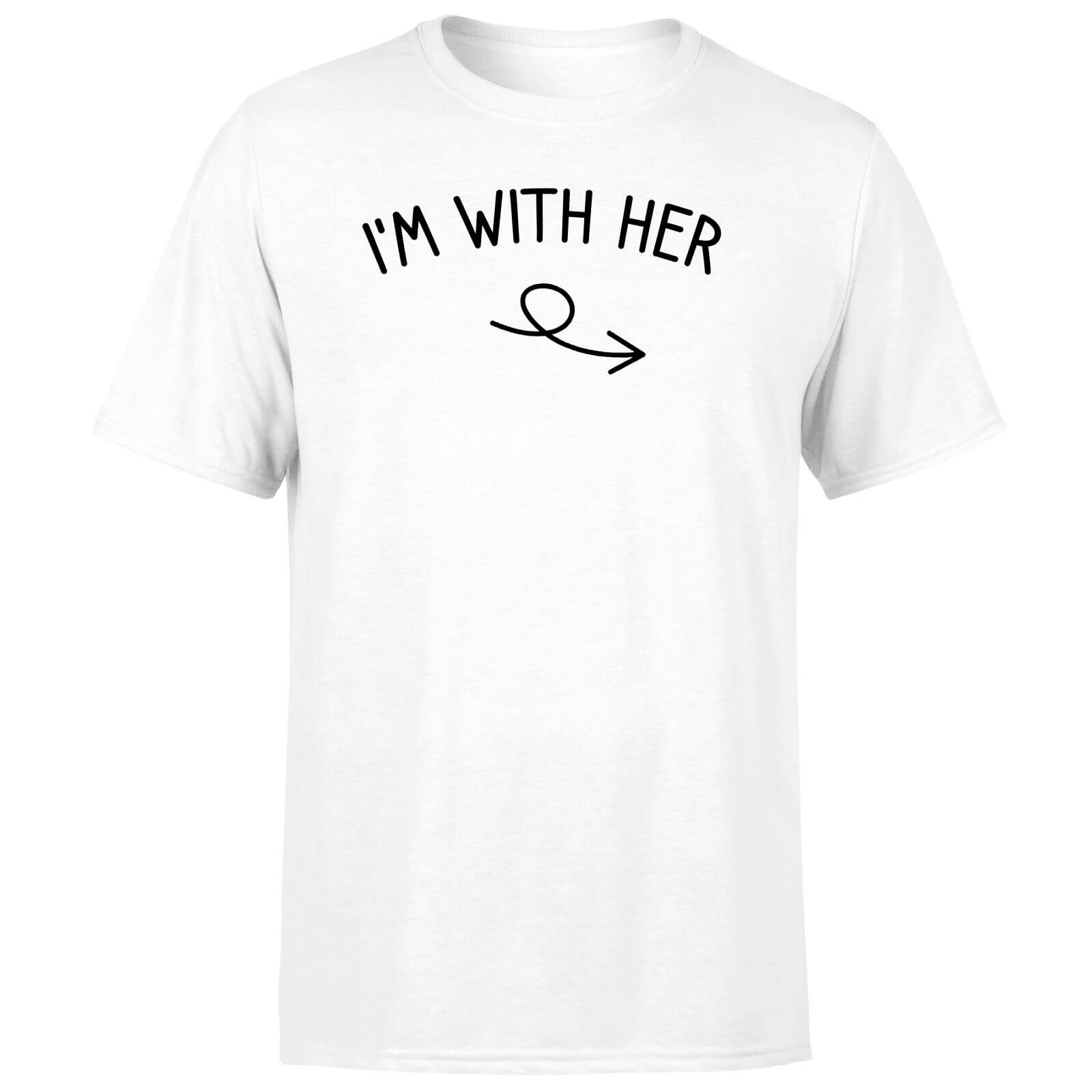 I'm With Her Left Pointer Men's T-Shirt - White - XL - White