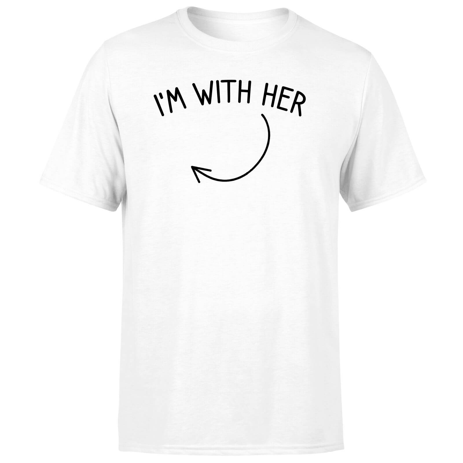I'm With Her Right Pointer Men's T-Shirt - White - L - White