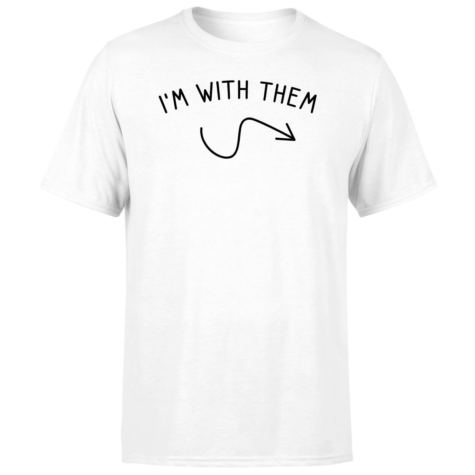 I'm With Them Left Pointer Men's T-Shirt - White - M - White