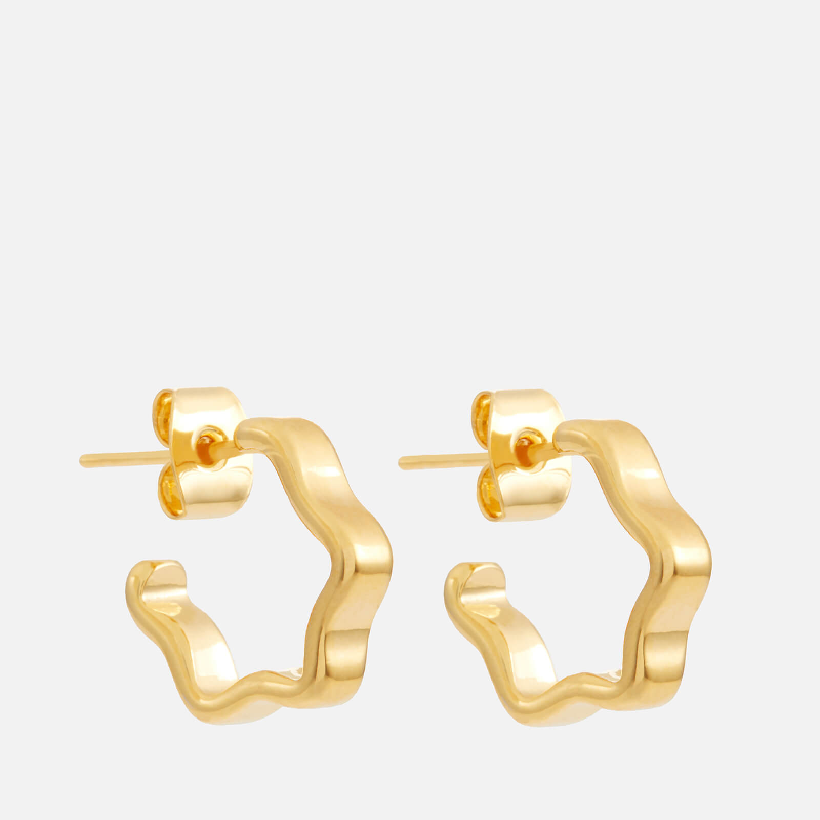 Image of Estella Bartlett Flat Wave Gold-Tone Hoop Earrings