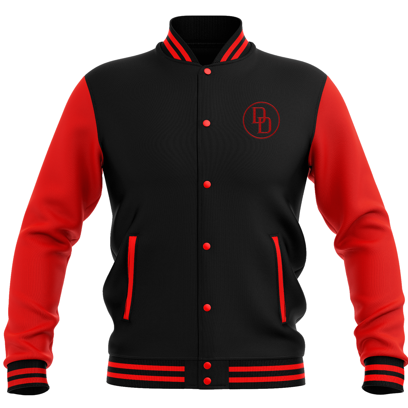 Marvel Daredevil Rise Varsity Jacket - Black/Red - M - Black/Red