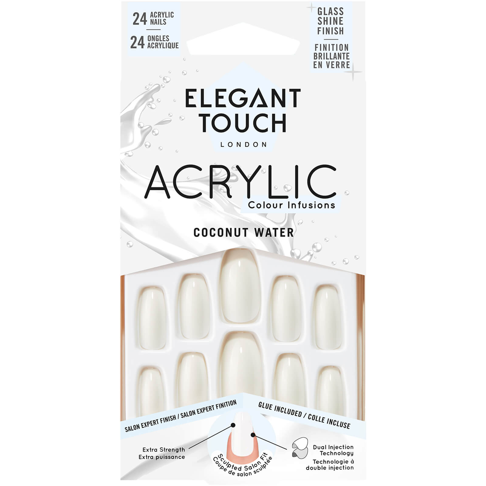 Elegant Touch Acrylic Nail Kit - Coconut Water In White