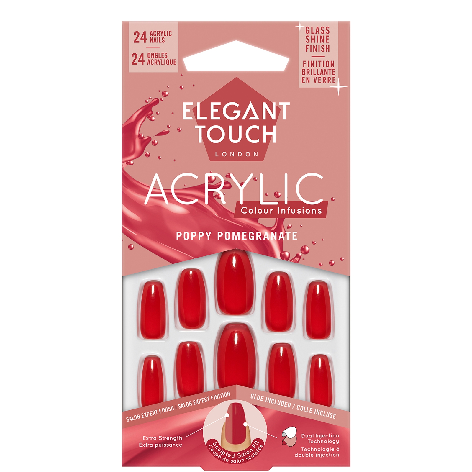 Elegant Touch Acrylic Nail Kit - Poppy Pomegranate