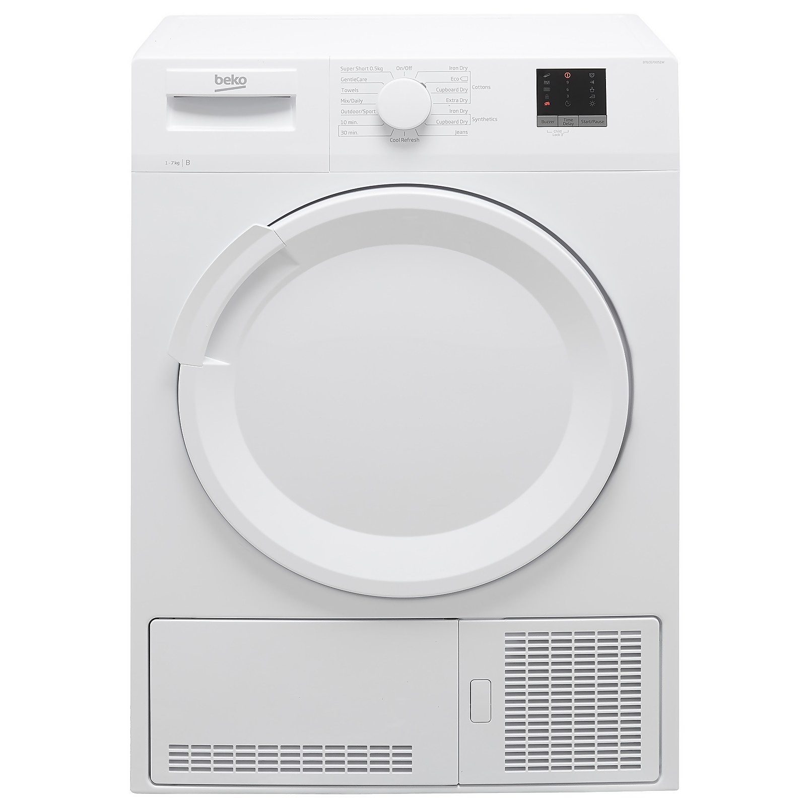 Beko DTLCE70051W 7Kg Condenser Tumble Dryer - White - B Rated