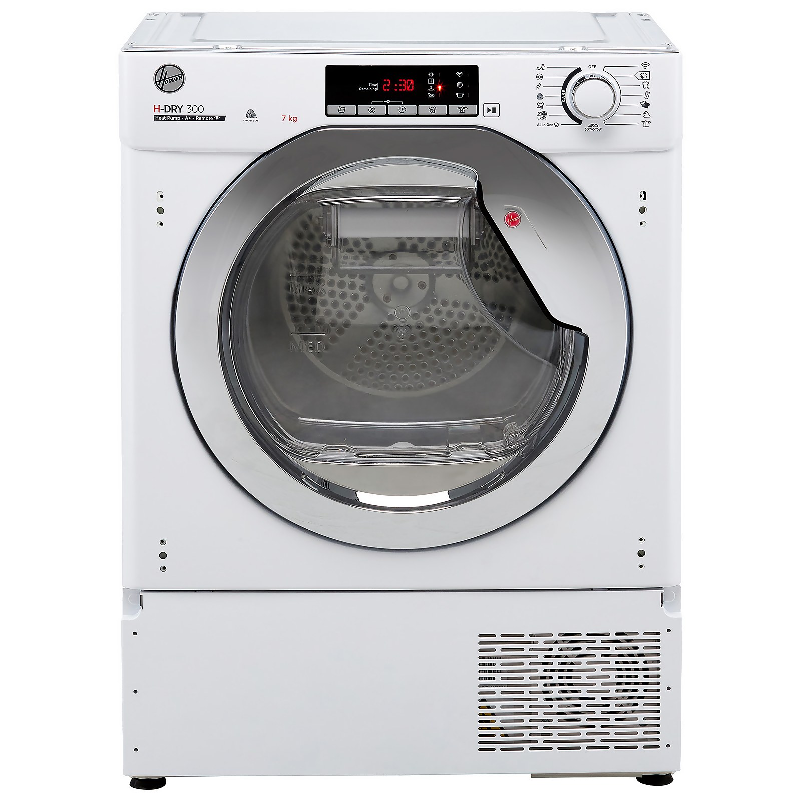 Hoover H-DRY 300 BATDH7A1TCE Integrated Wi-Fi Connected 7Kg Heat Pump Tumble Dryer - White