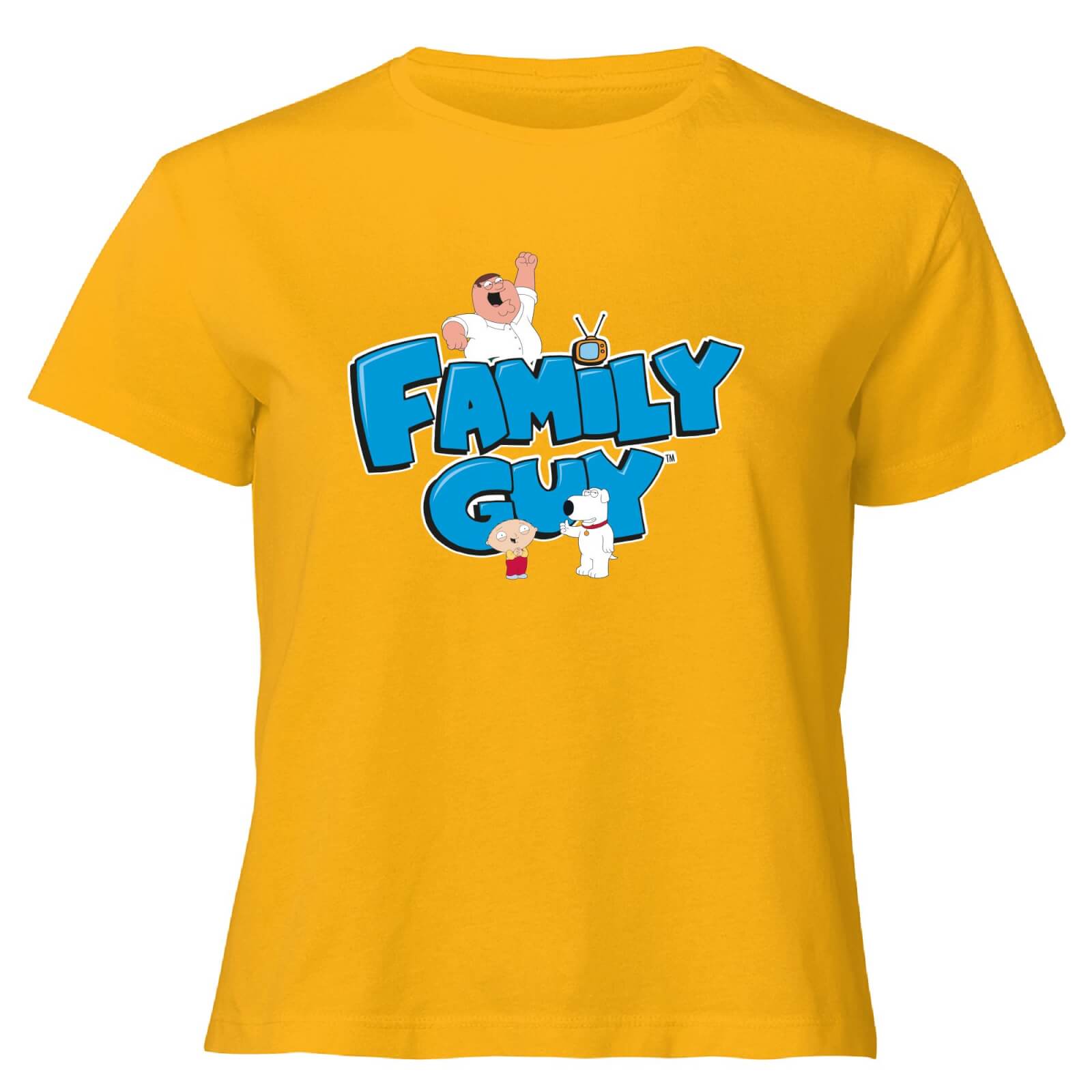 Family Guy Character Logo Women's Cropped T-Shirt - Mustard - XS - Senf