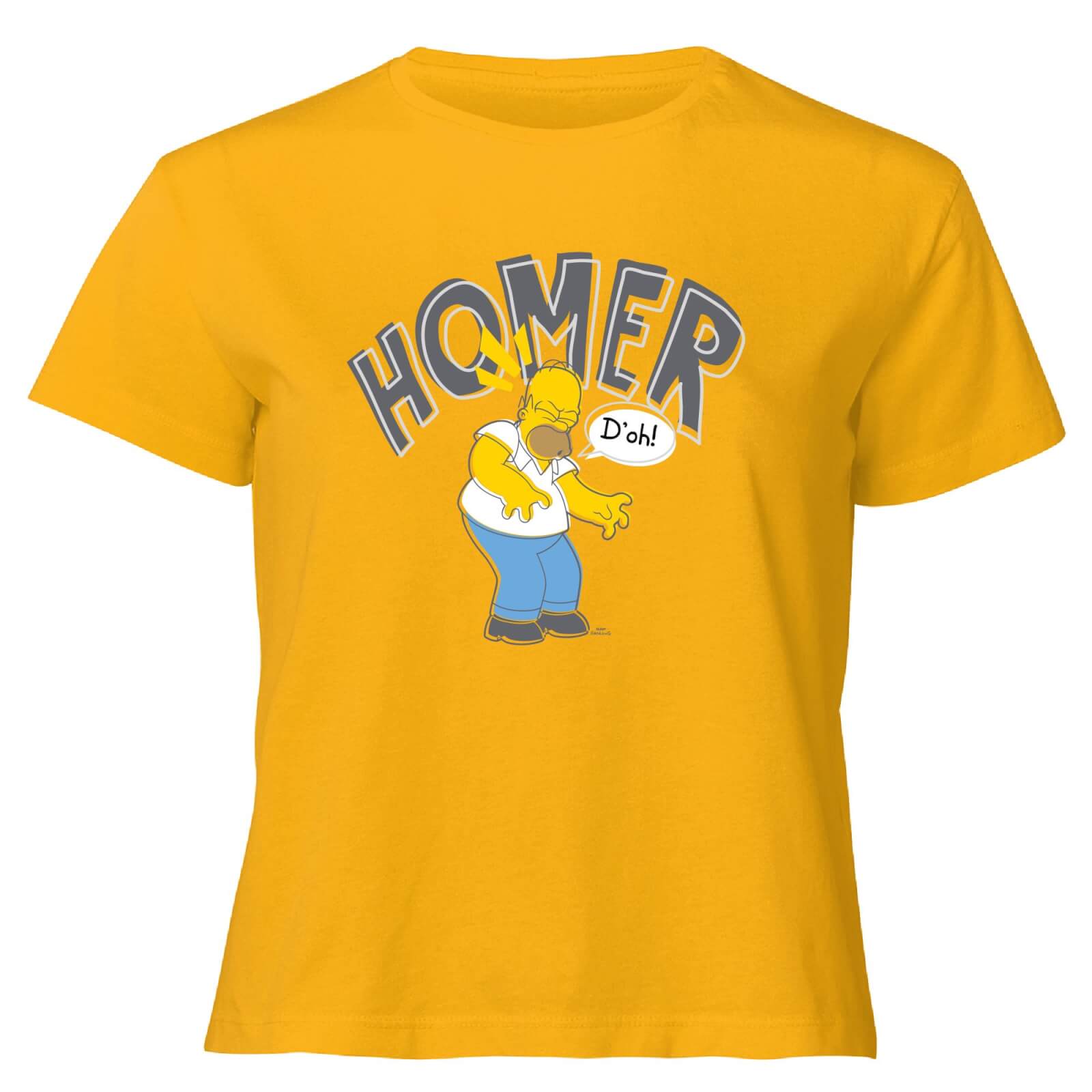 The Simpsons Homer D'Oh Women's Cropped T-Shirt - Mustard - XS - Senf