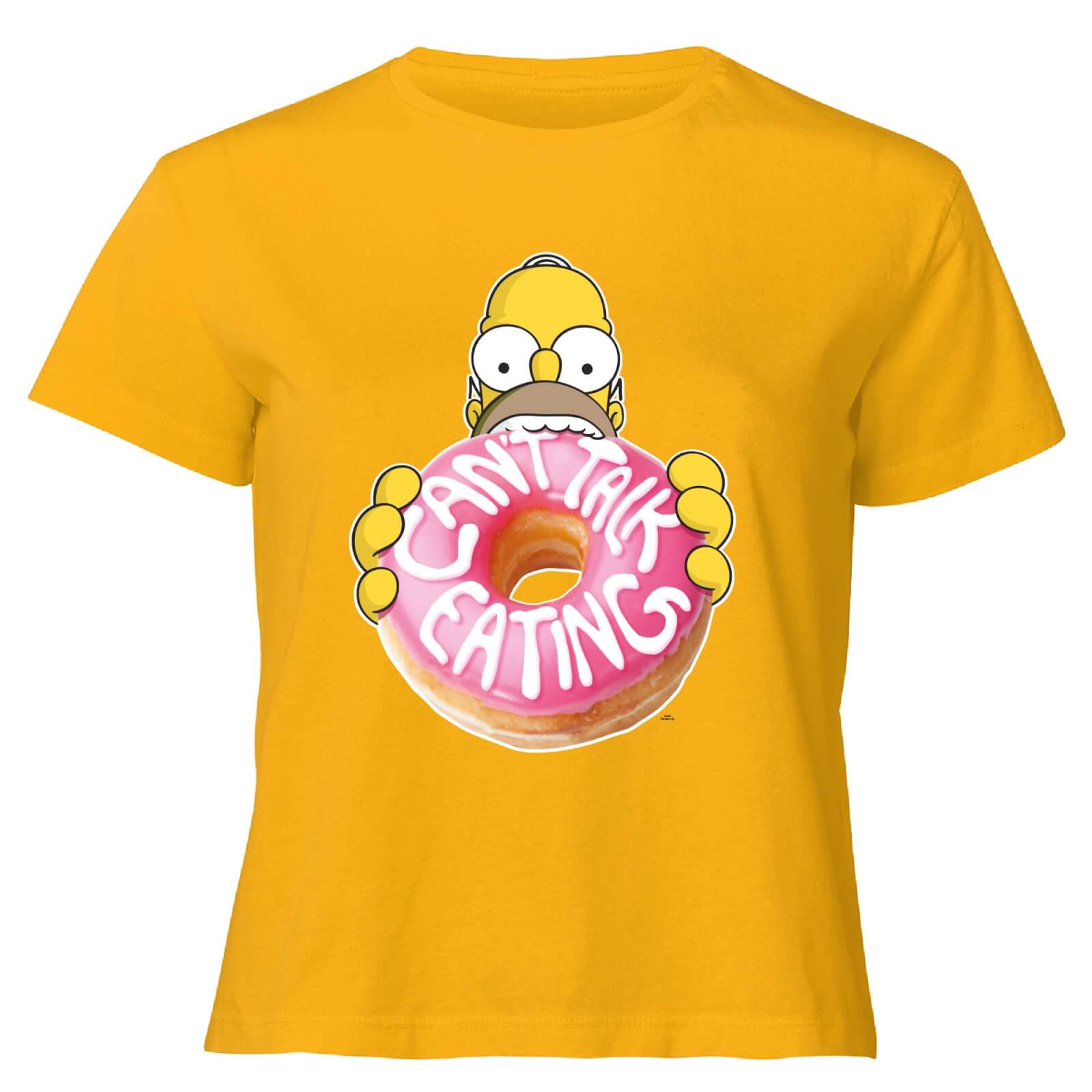 The Simpsons Homer Can't Talk Women's Cropped T-Shirt - Mustard - XS - Senf