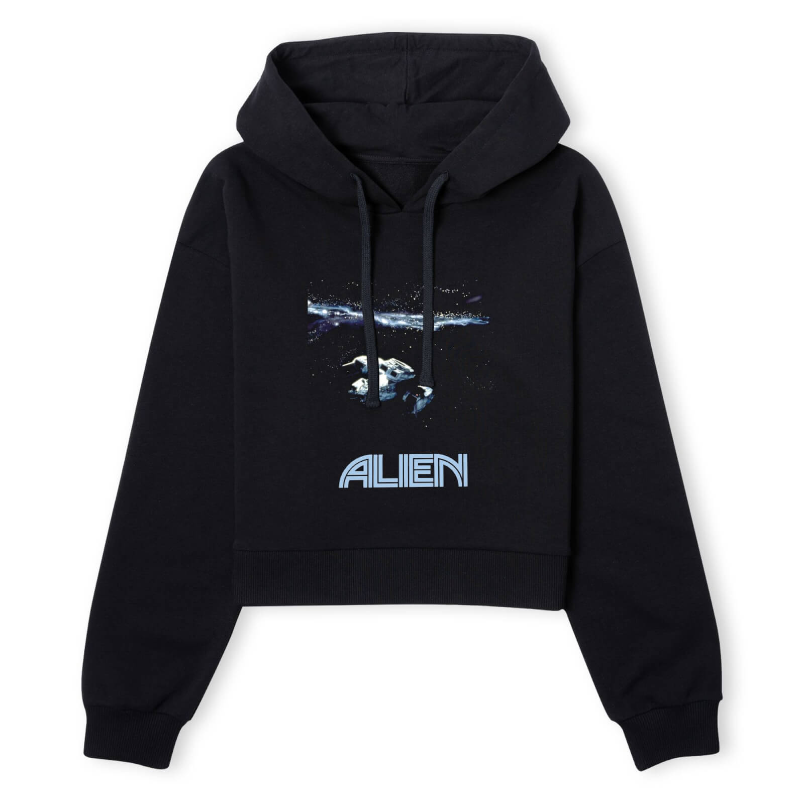 Alien Spacetravel Still Women's Cropped Hoodie - Black - XS - Schwarz