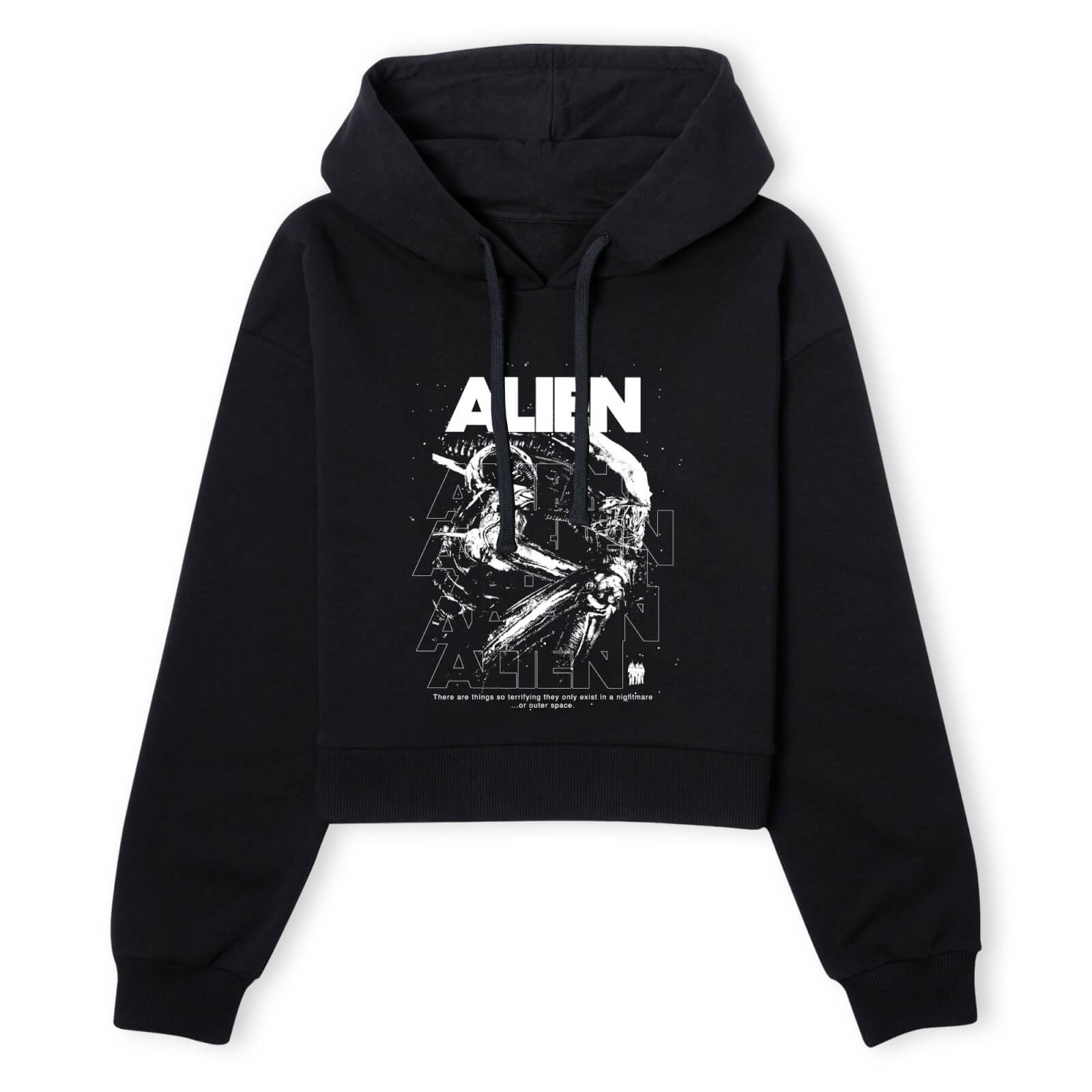 Alien Repeat Women's Cropped Hoodie - Black - XS - Schwarz