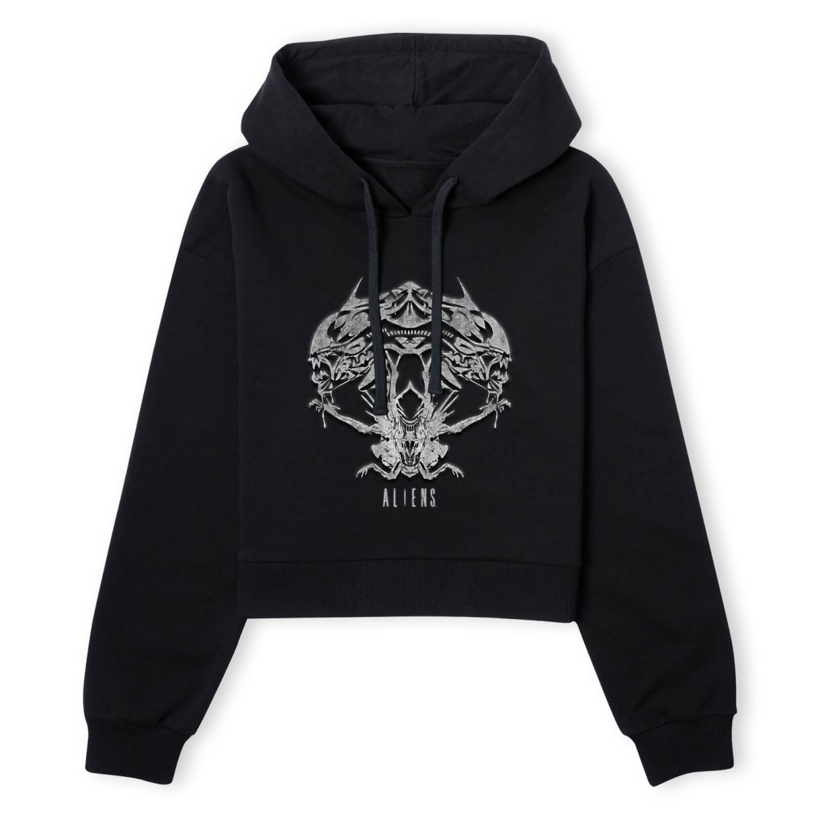 Alien Tribal Women's Cropped Hoodie - Black - XS - Schwarz