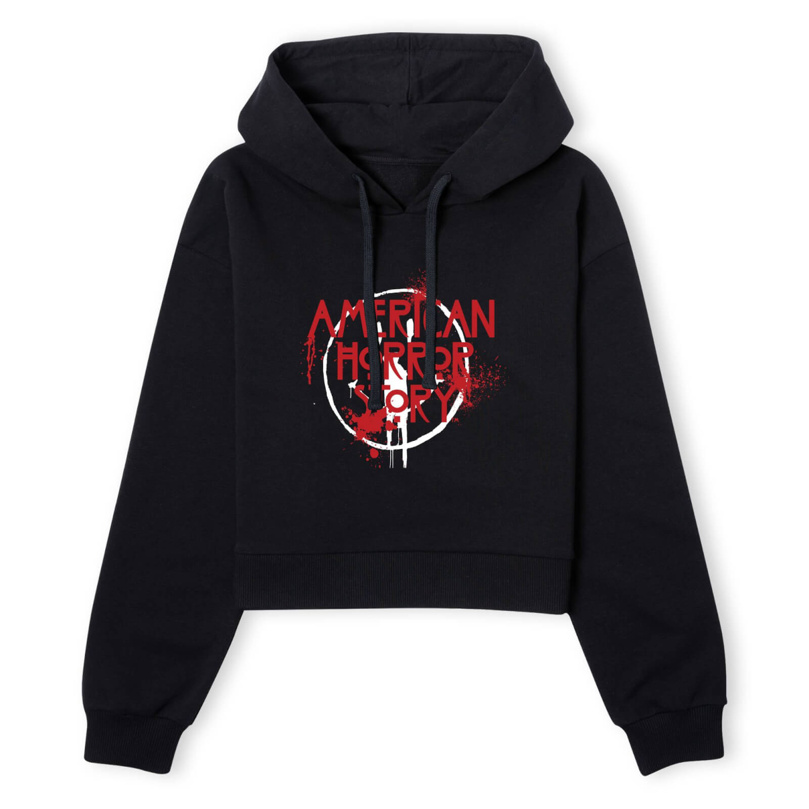 American Horror Story Smiley Splatter Women's Cropped Hoodie - Black - XS - Schwarz