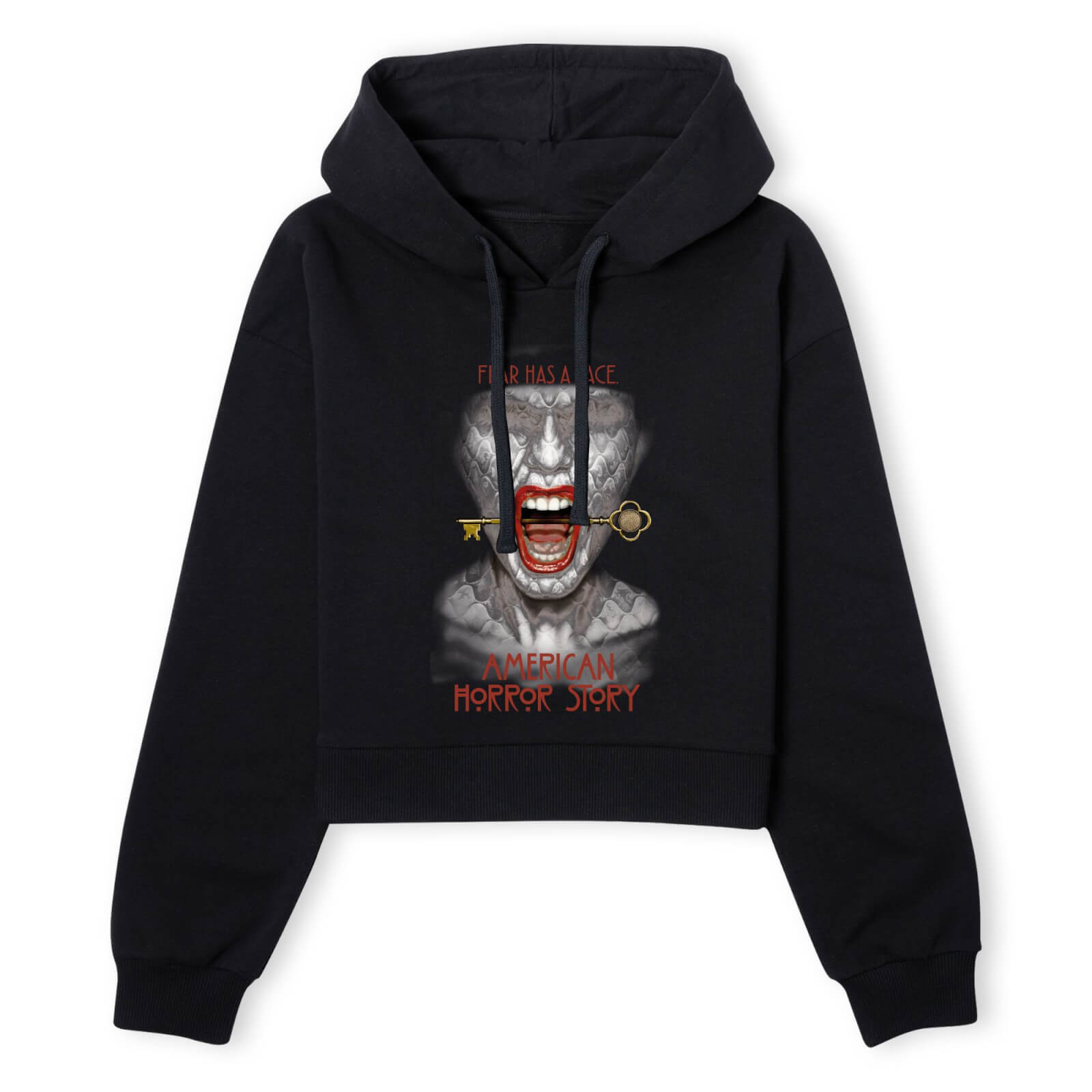 American Horror Story Fear Has A Face Women's Cropped Hoodie - Black - XS - Schwarz